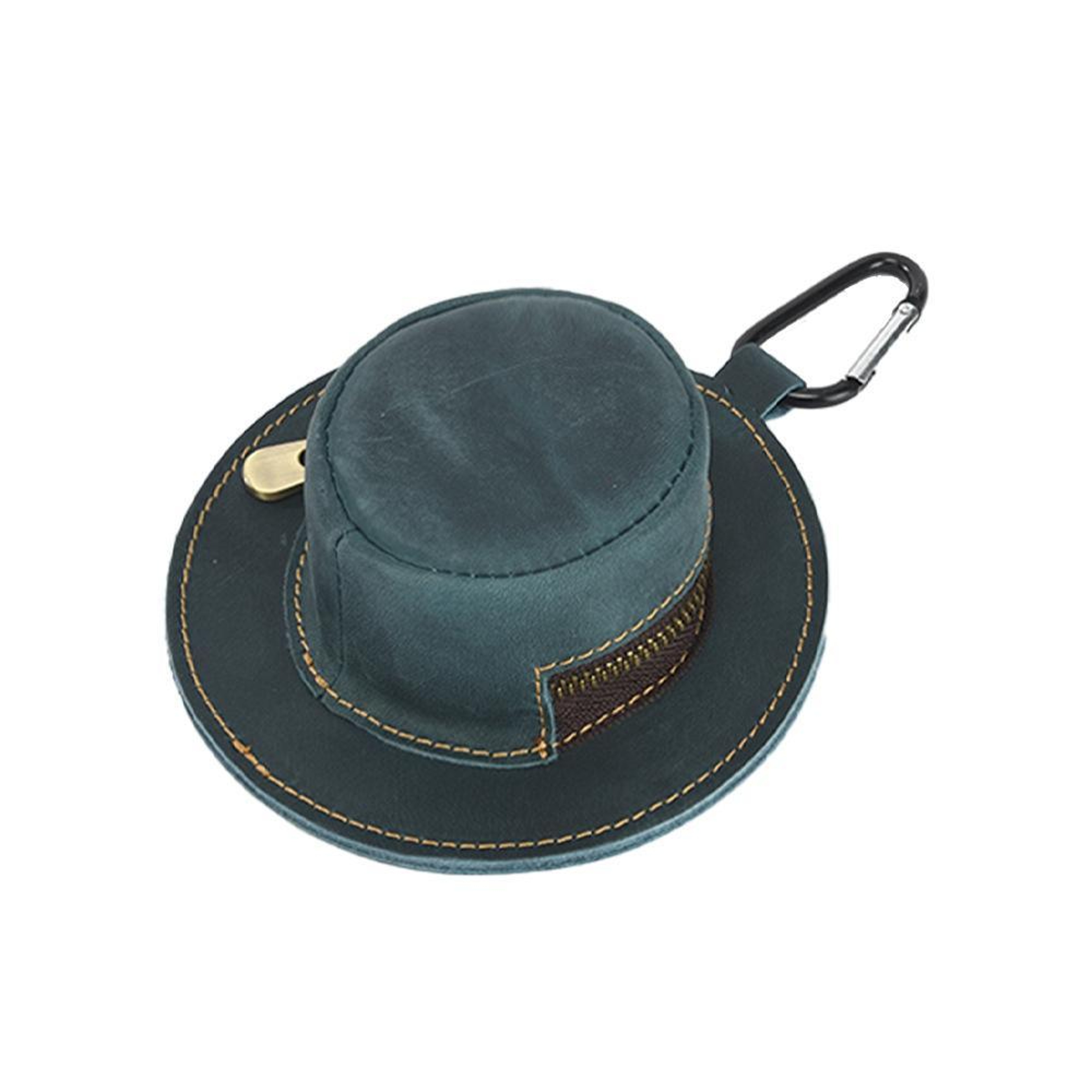 Retro Genuine Leather Top Hat Coin Purse with Zipper and Clip – view 13