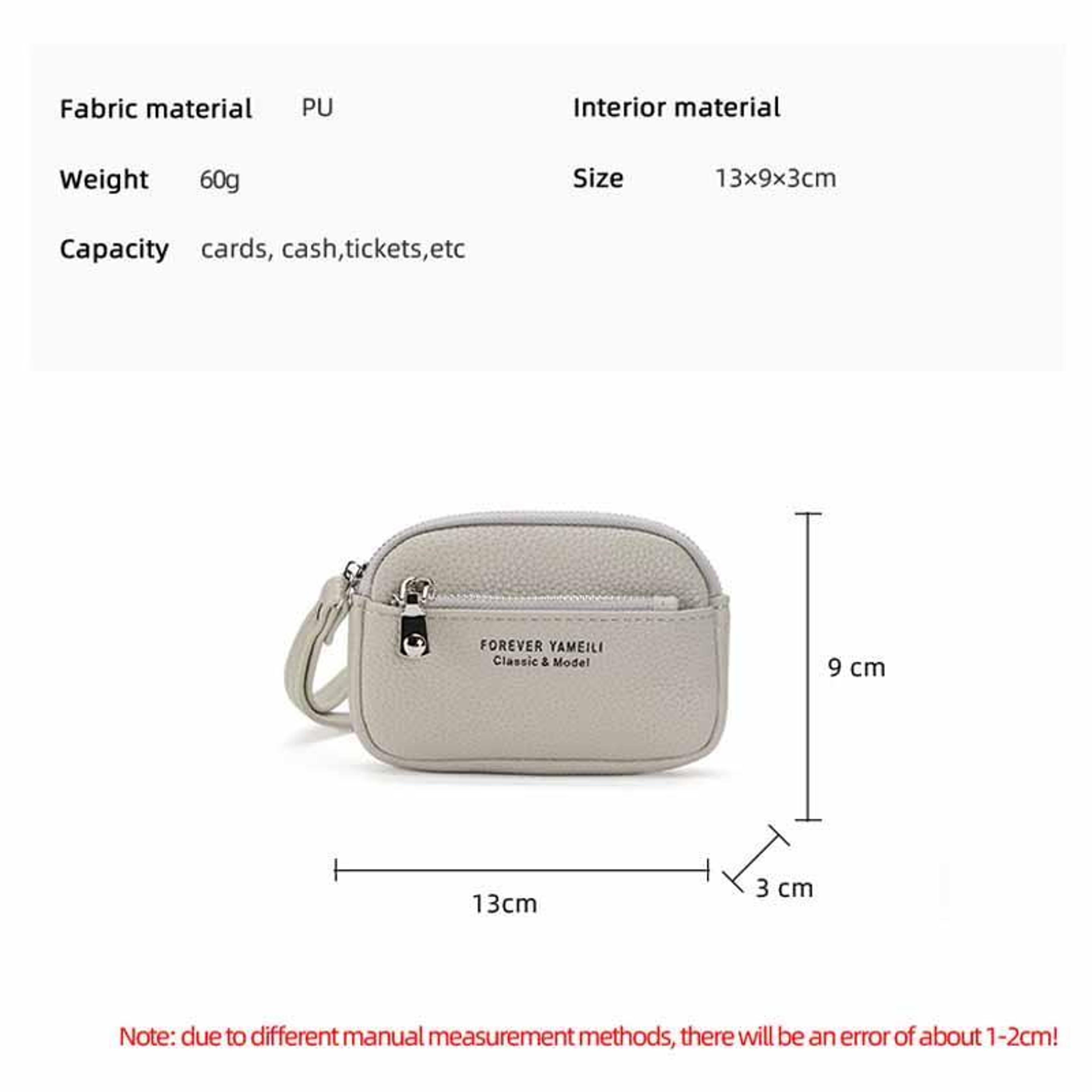 Womens Zip Coin Purse and Card Holder with Dual Zipper Pockets – view 7