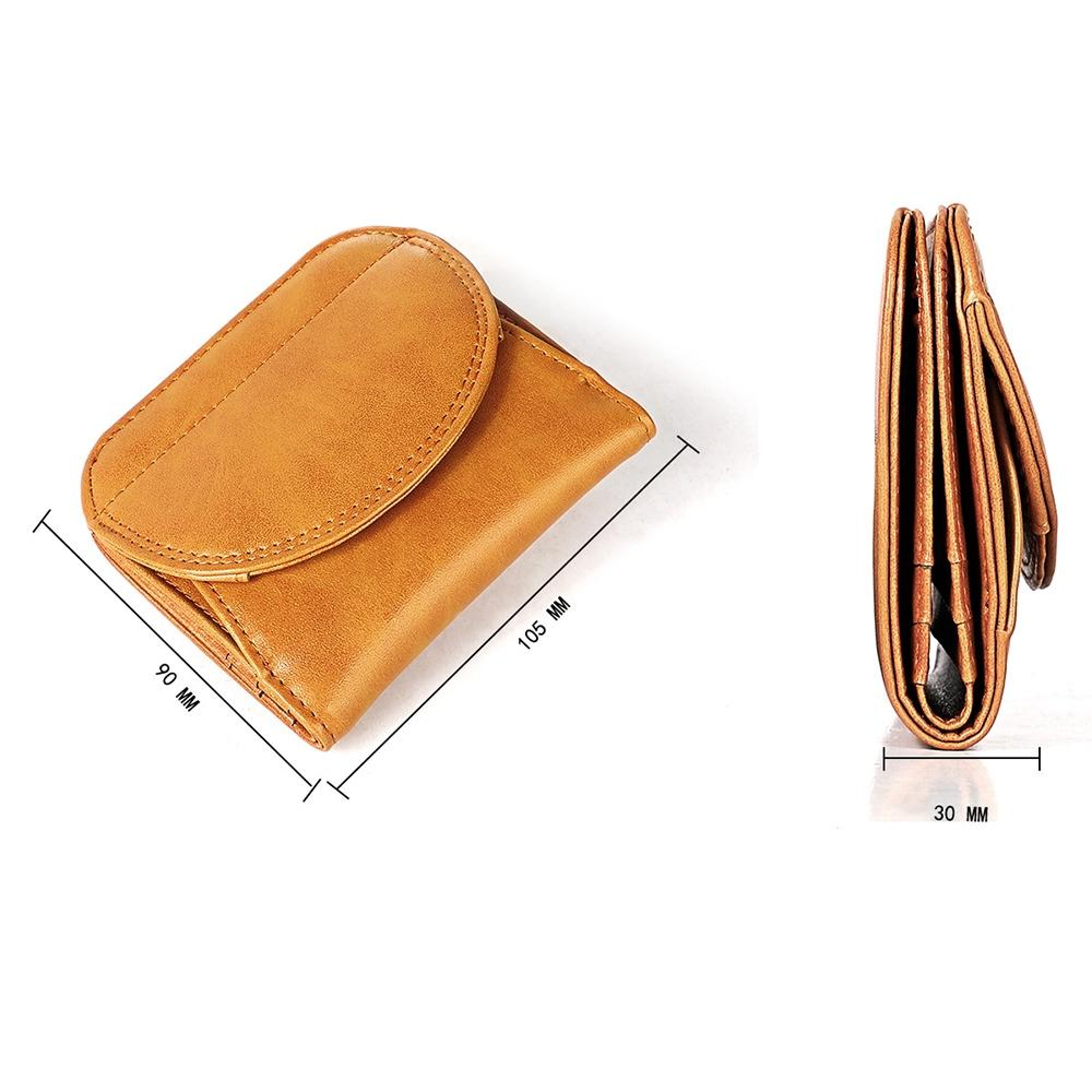 RFID Blocking Leather Coin Purse for Women with Secure Fold Over Closure – view 5