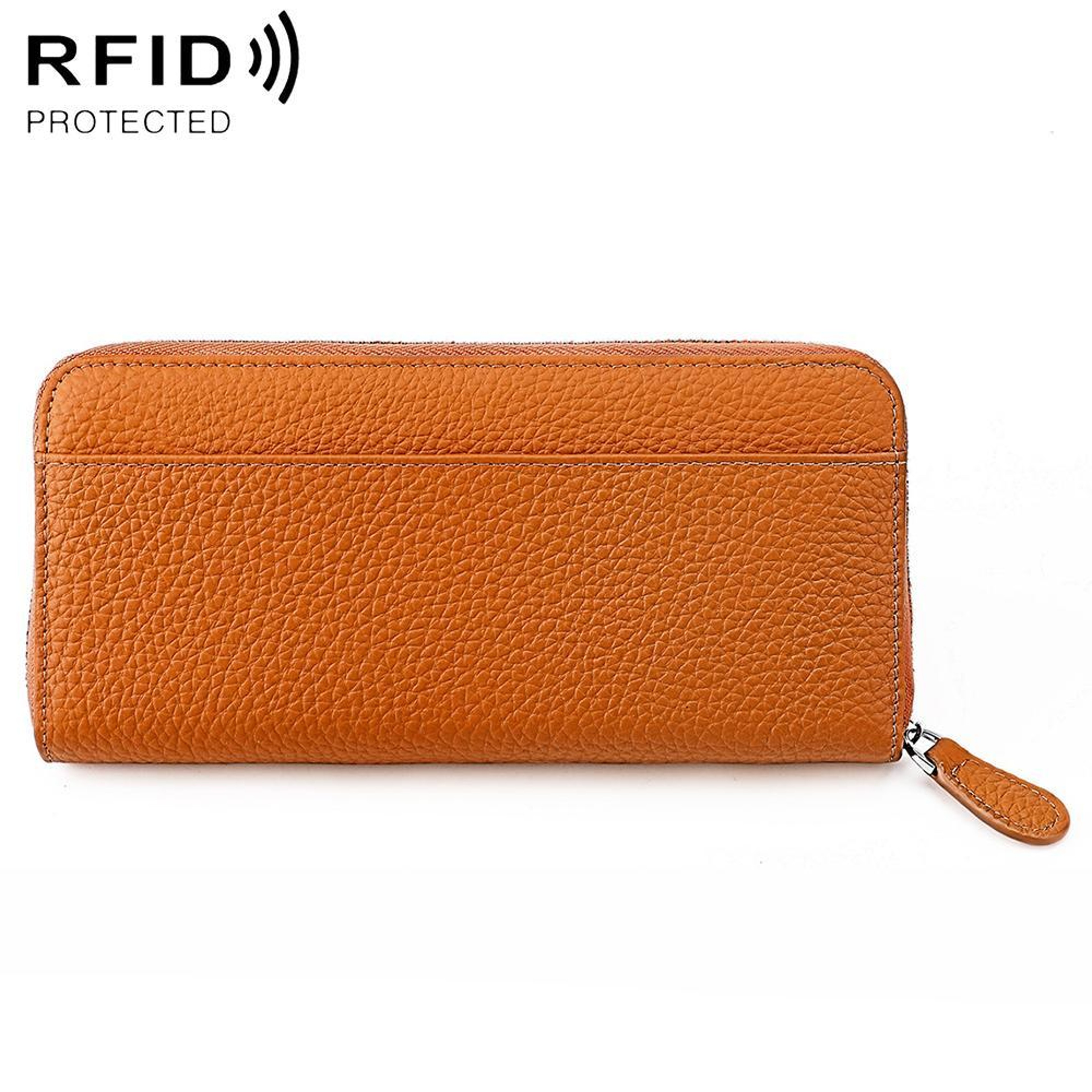 Genuine Leather RFID Blocking Accordion Wallet with Zipper Coin Pocket – view 12