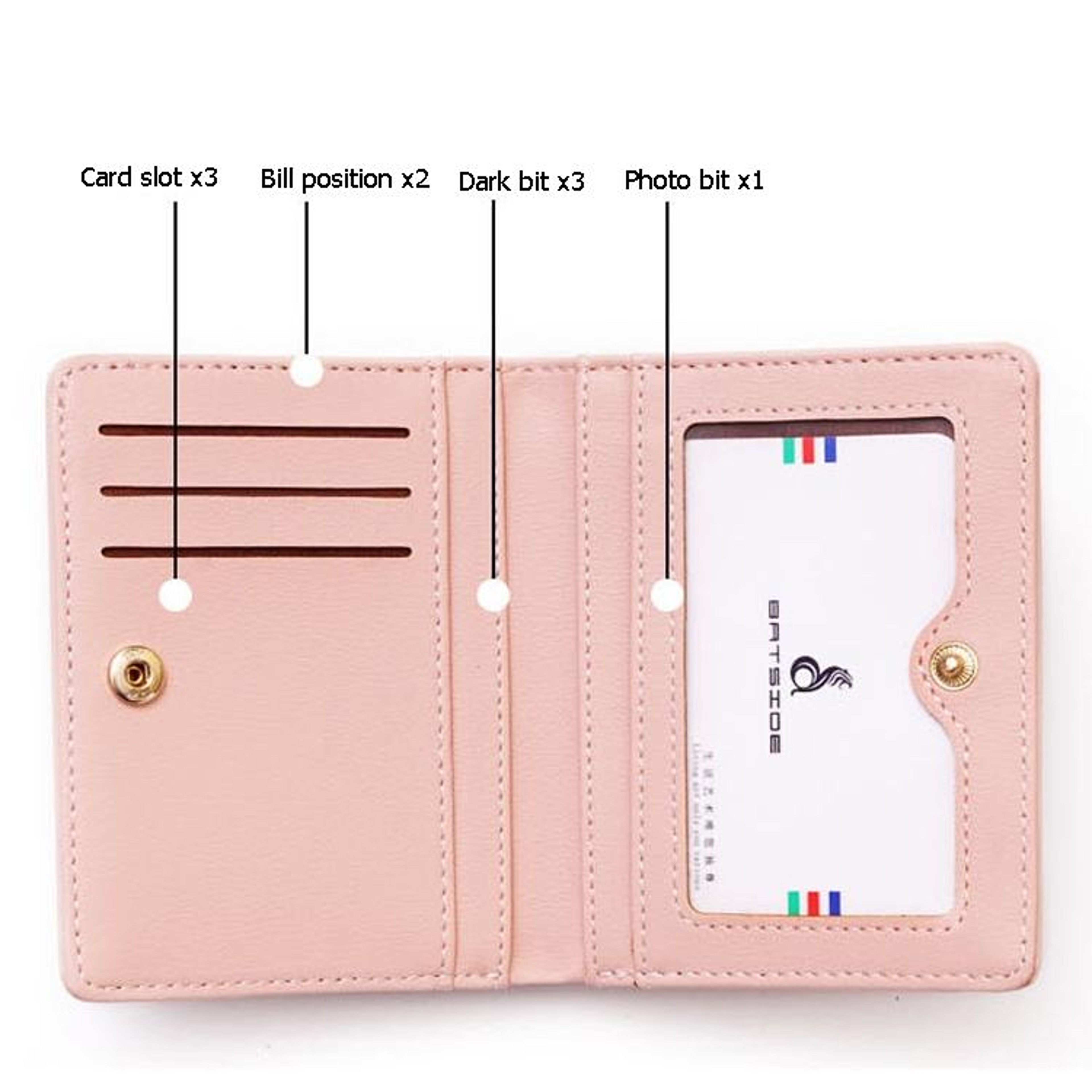 Small Bifold Wallet for Women with Multiple Card Slots and Zipper Pocket – view 4