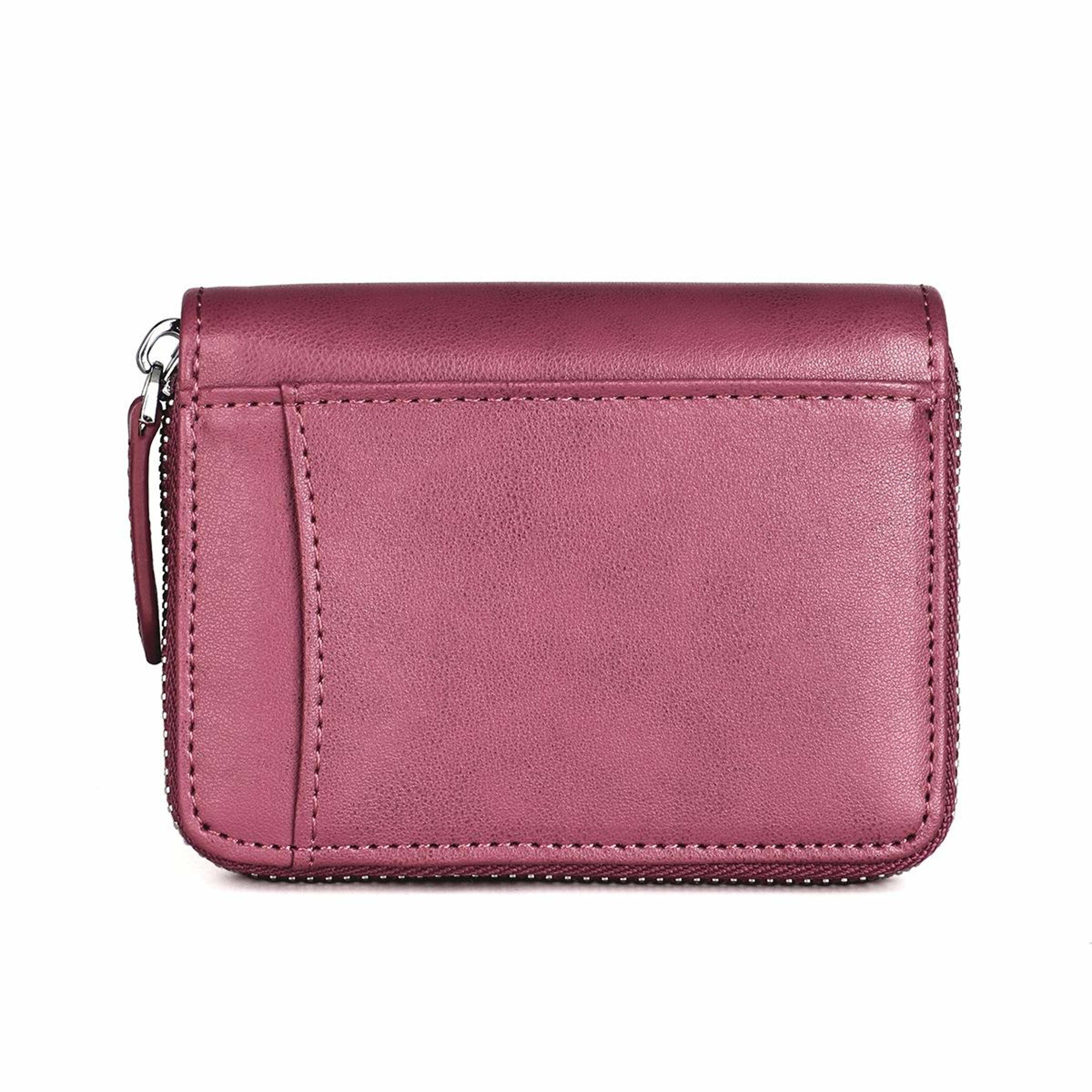 RFID Anti Theft Leather Coin Purse with Zipper Closure – view 3