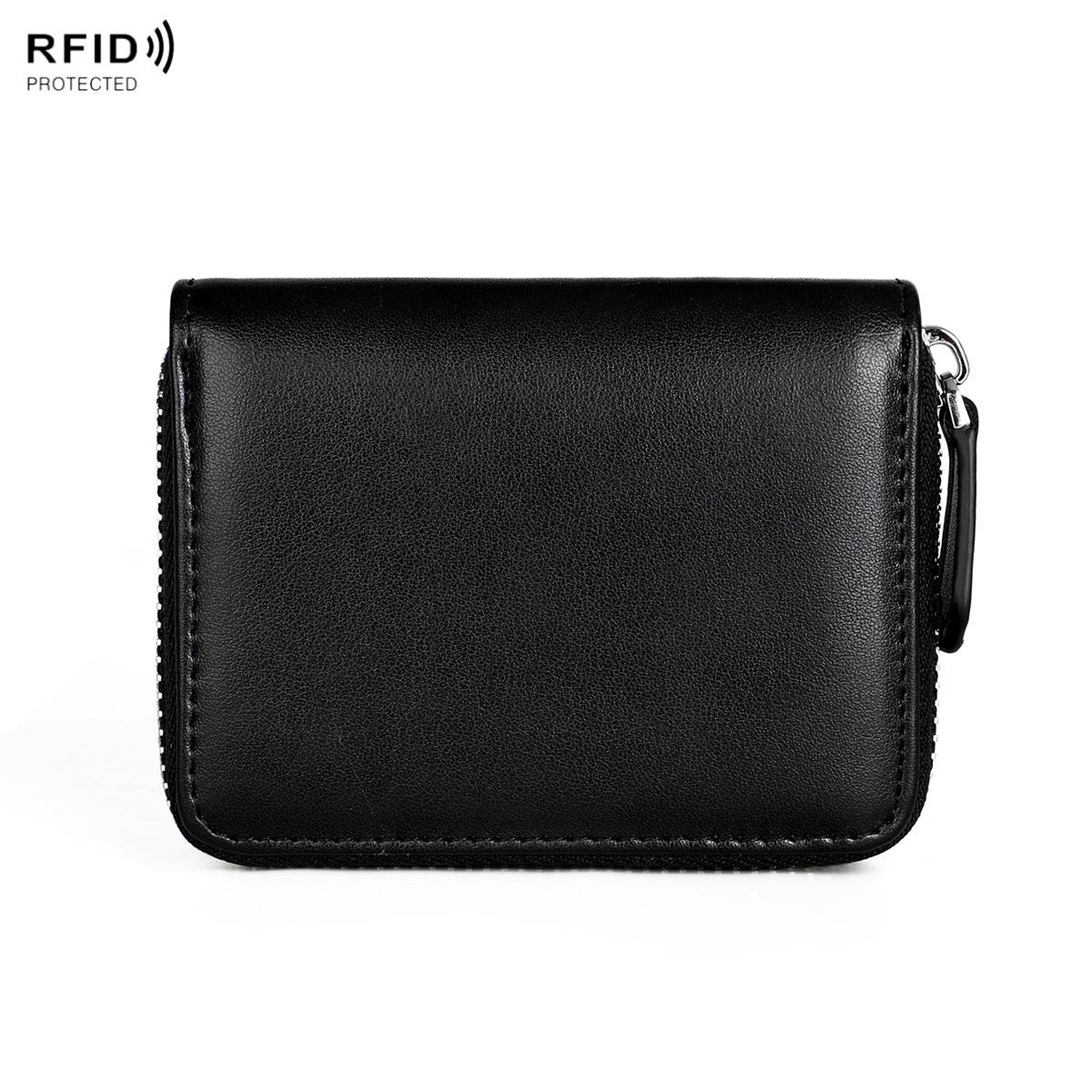 RFID Anti Theft Leather Coin Purse with Zipper Closure – view 8