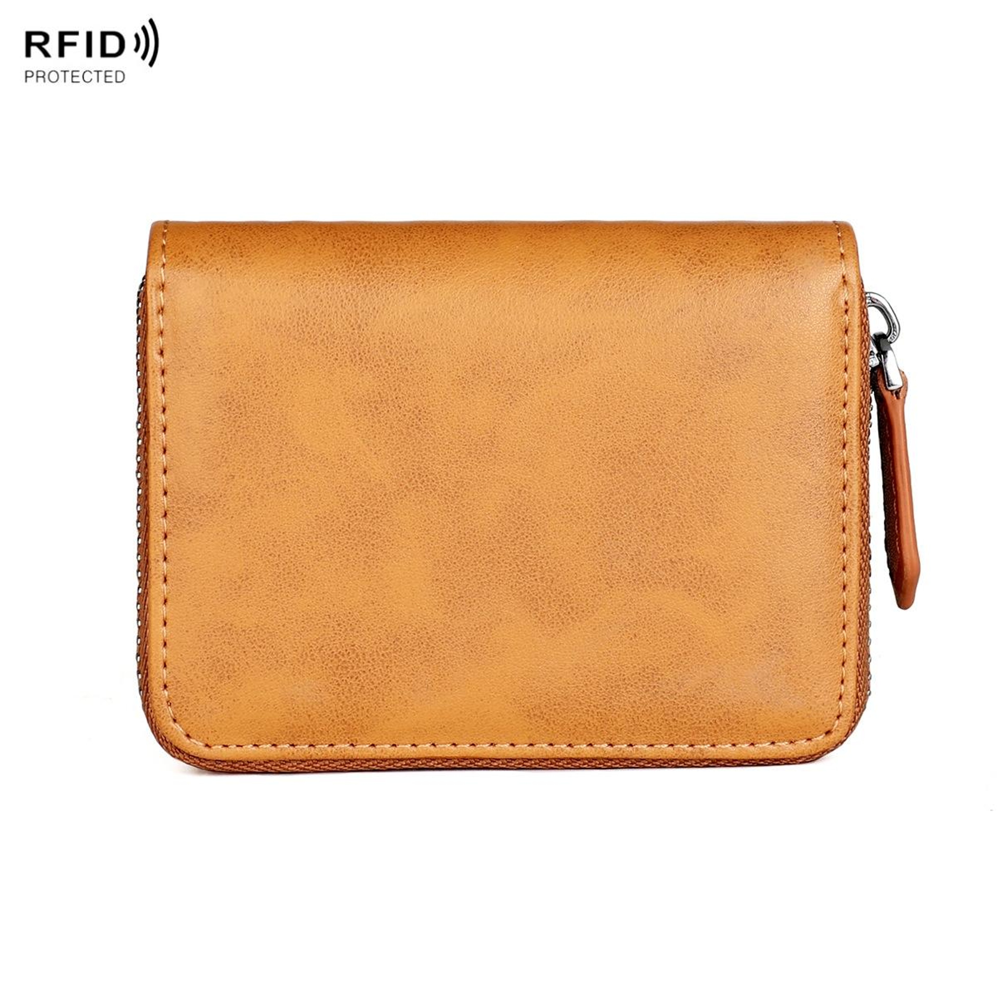 RFID Anti Theft Leather Coin Purse with Zipper Closure – view 11