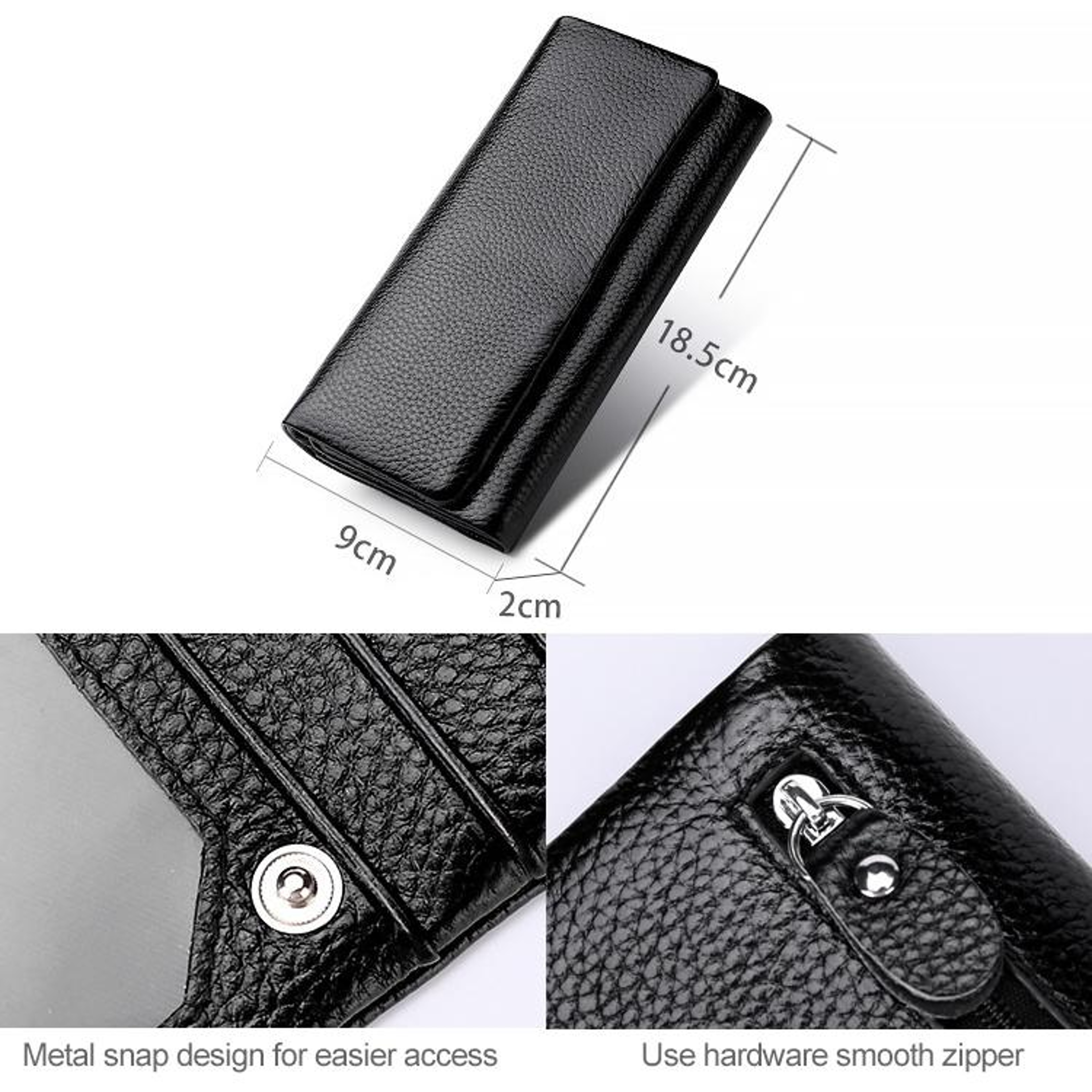 Womens Leather Wallet with Multiple Card Slots and Zipper Compartments – view 5