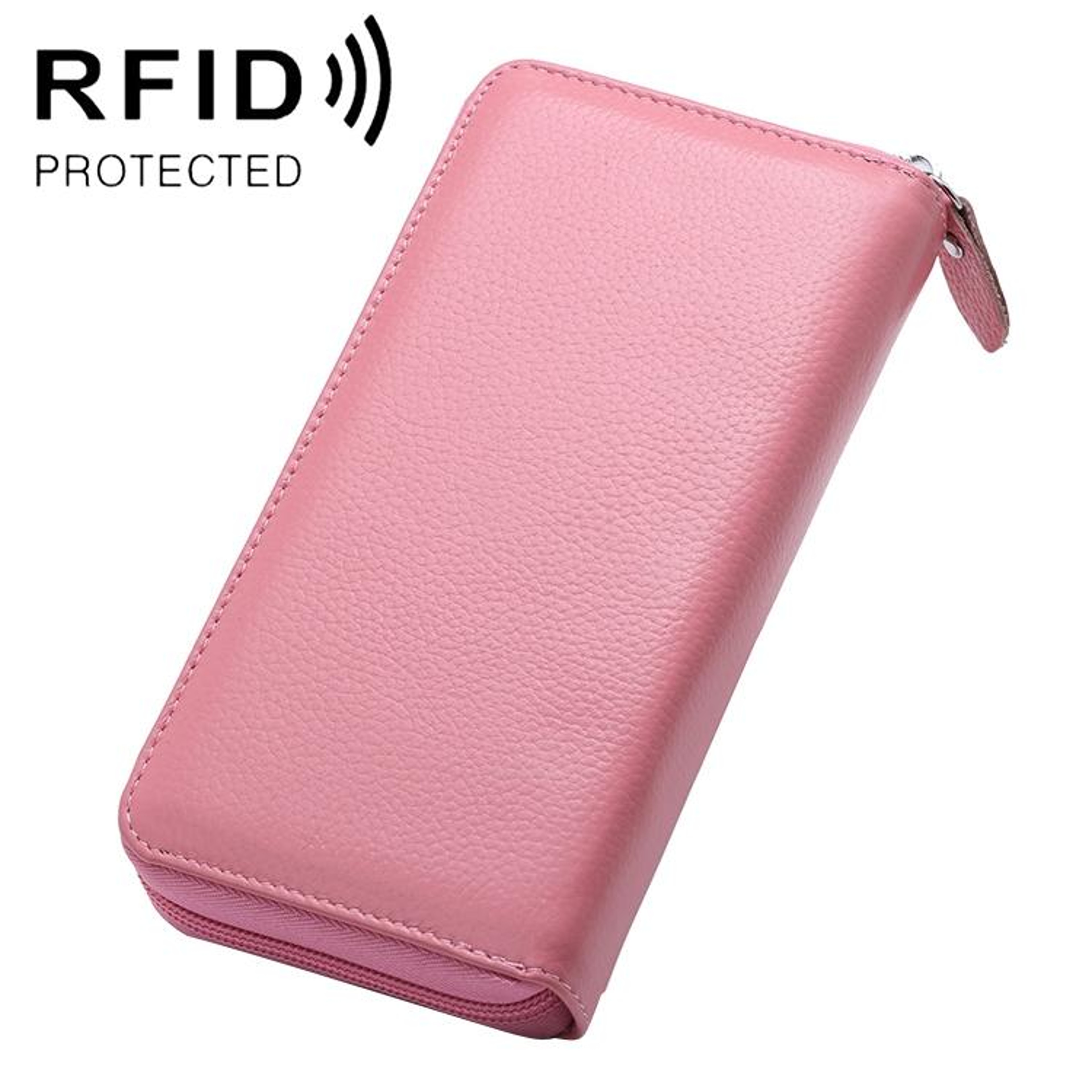 RFID Leather Wallet for Women with Zipper Closure and Multiple Card Slots – view 11