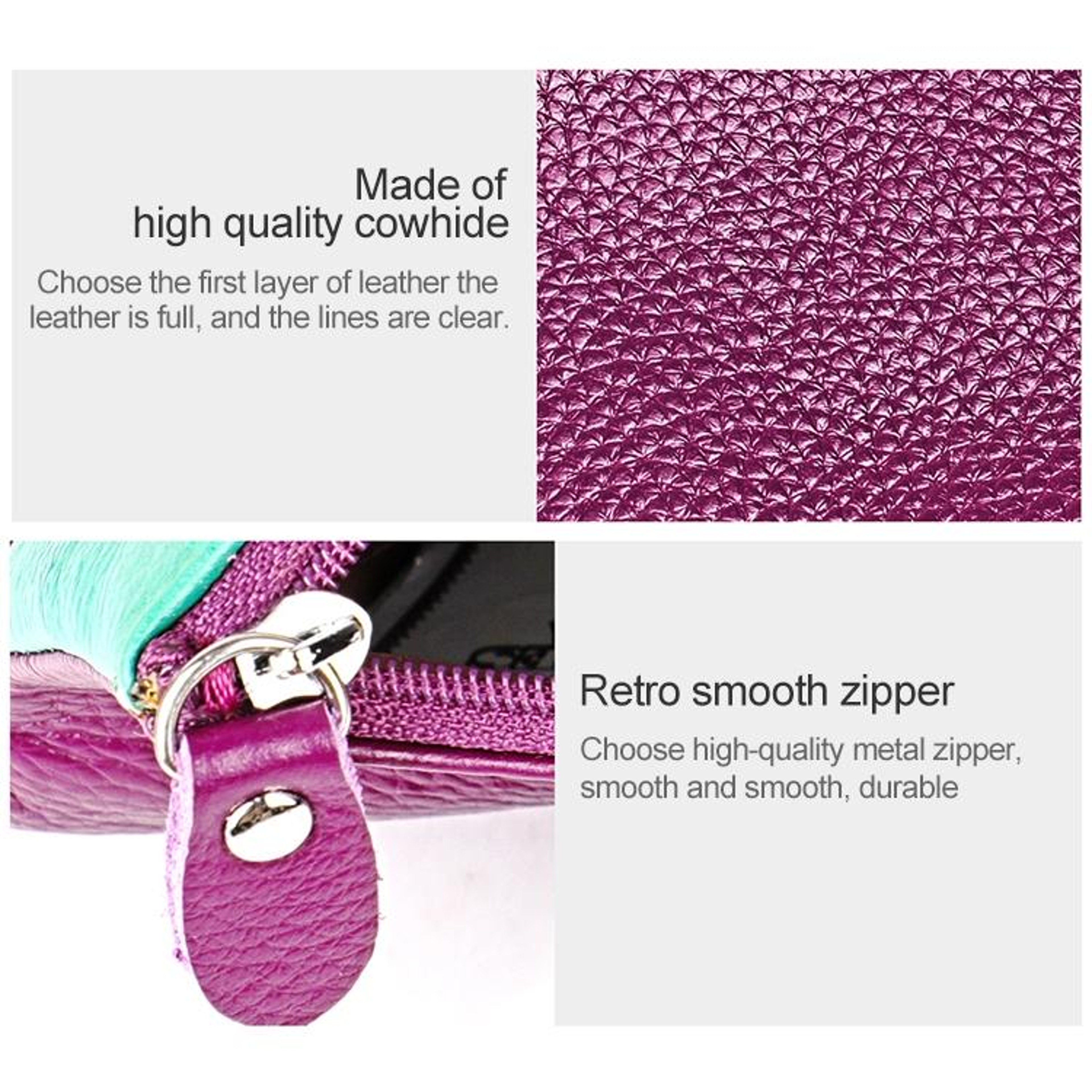 Litchi Texture Leather Wallet for Women with Zipper Closure – view 9