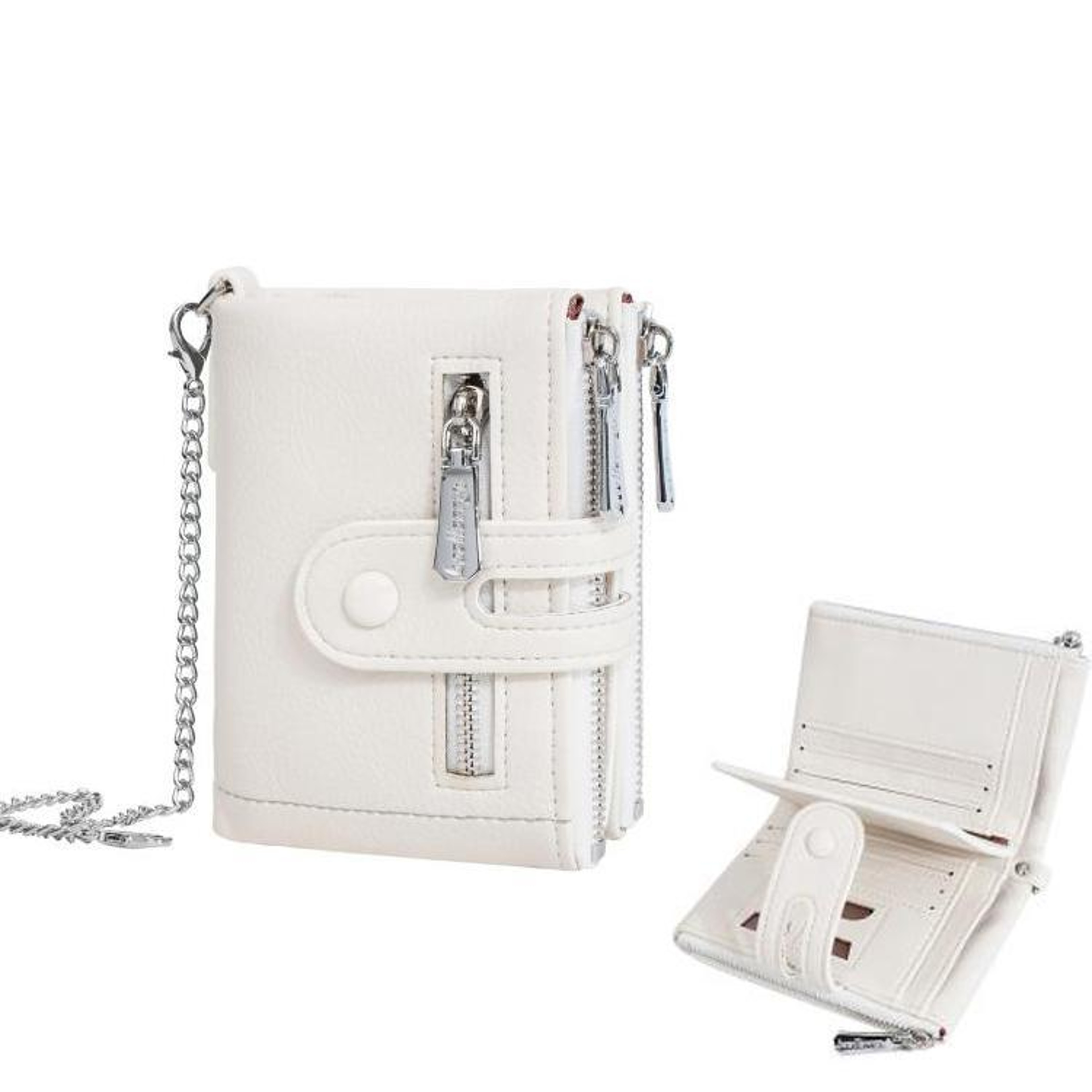Compact Chain Wallet for Women with Multiple Card Slots and Zippered Coin Pockets – view 10