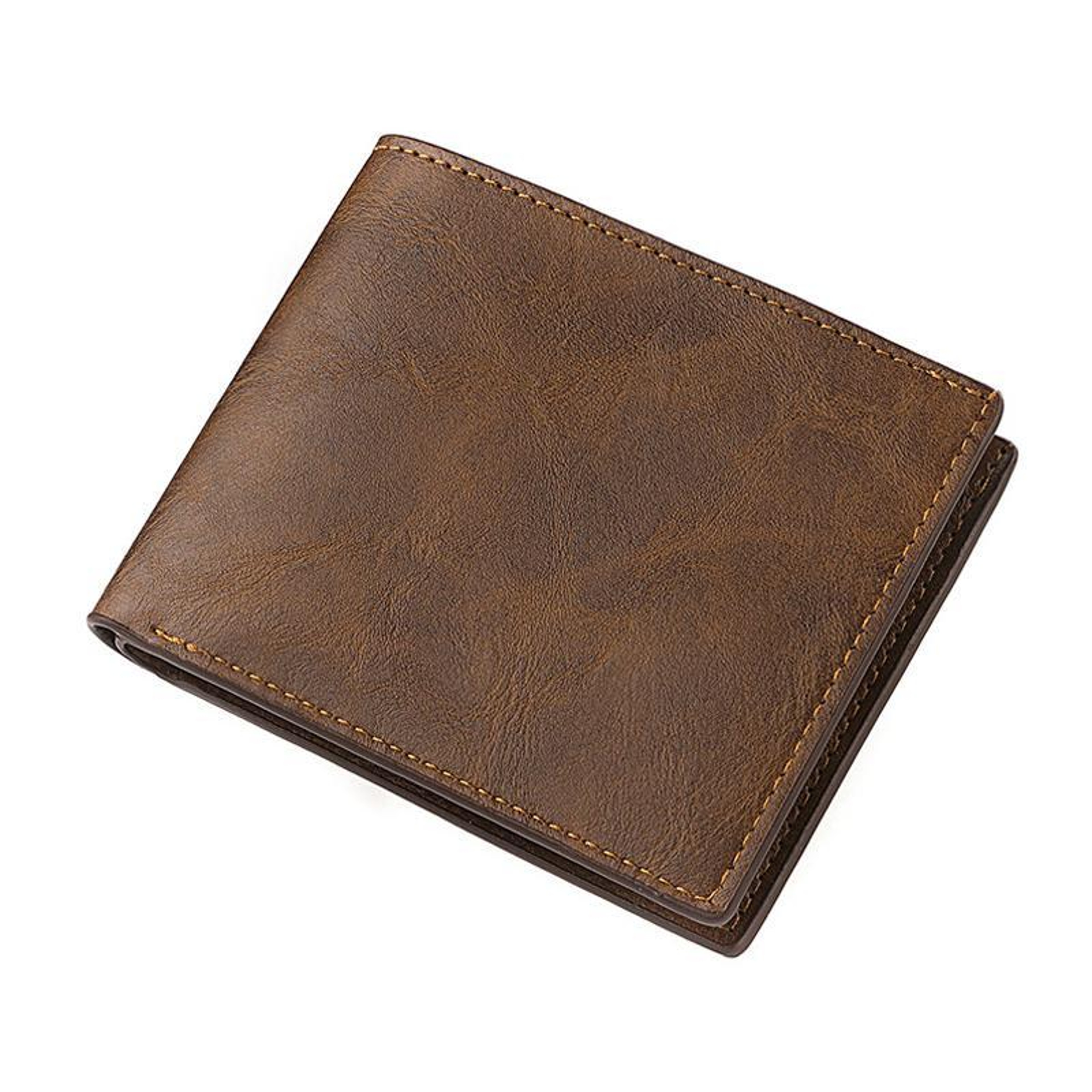 Mens Retro PU Leather Short Wallet with Card Slots and Zipper Pocket – view 12