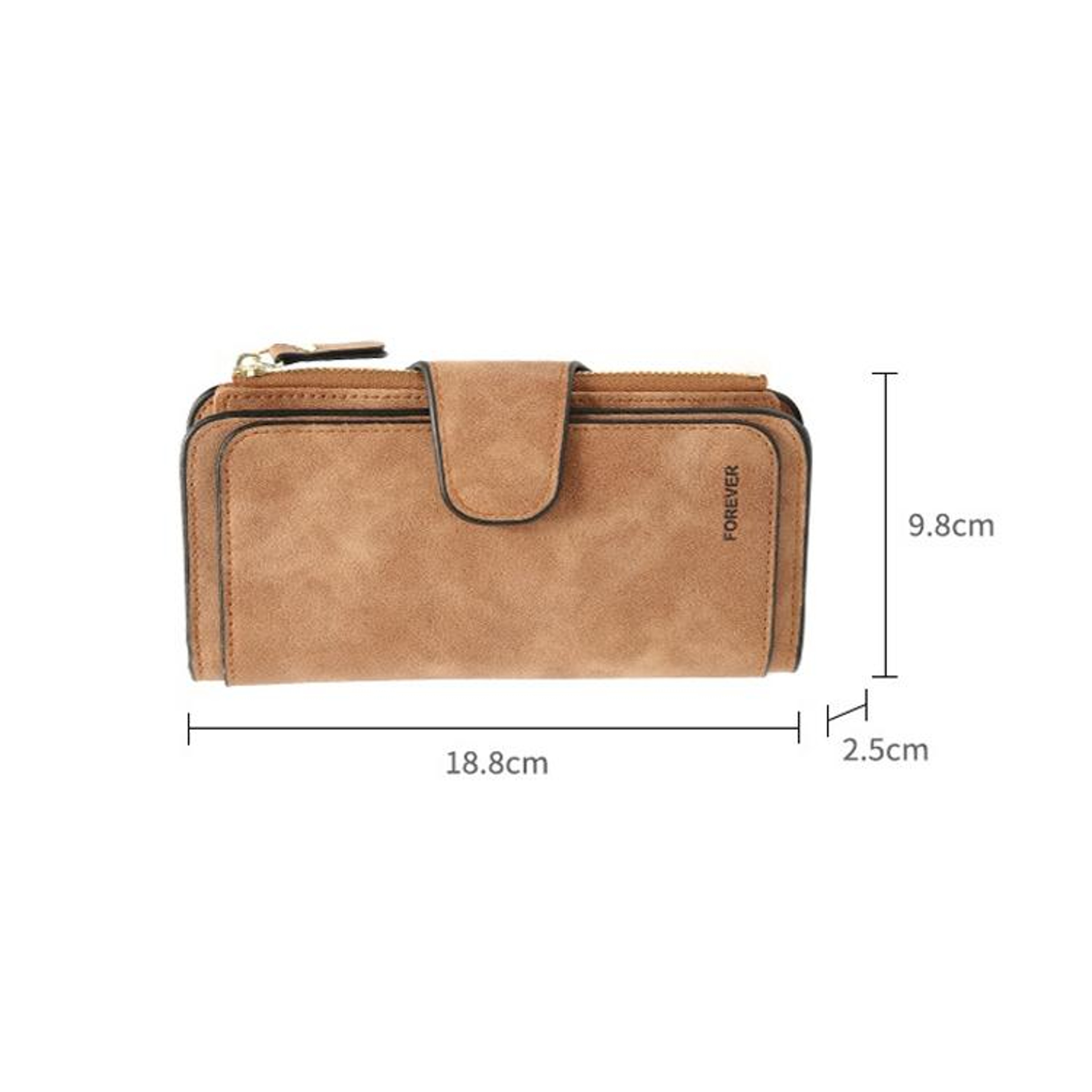 Ladies PU Leather Coin Purse and Long Wallet with Zipper and Snap Button Closure – view 7