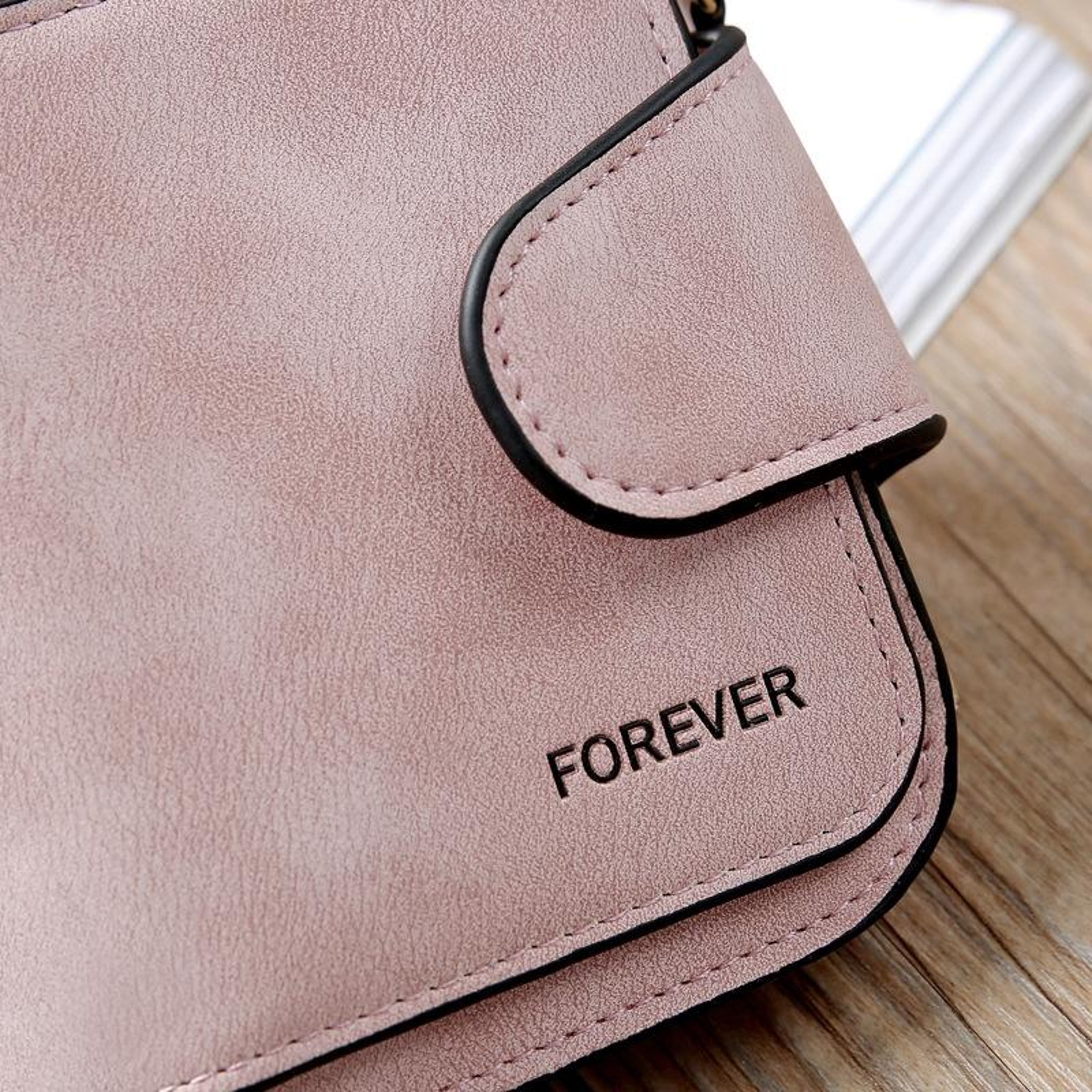 Vintage Nubuck Leather Wallet for Women with Card Slots and Zipper Coin Pocket – view 4