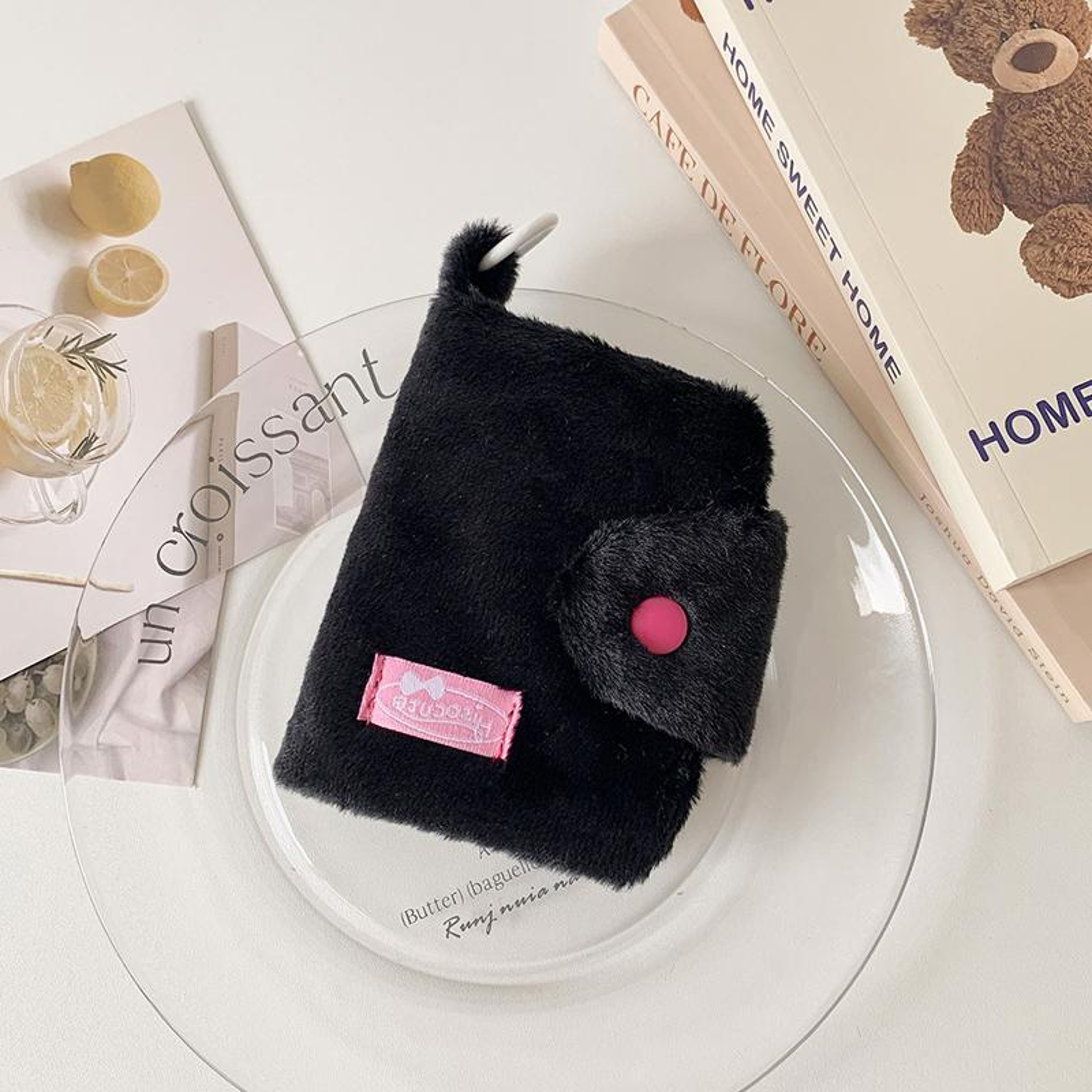 Soft Plush Coin Purse Keychain with Hanging Ring for Cards and Earphones – view 1