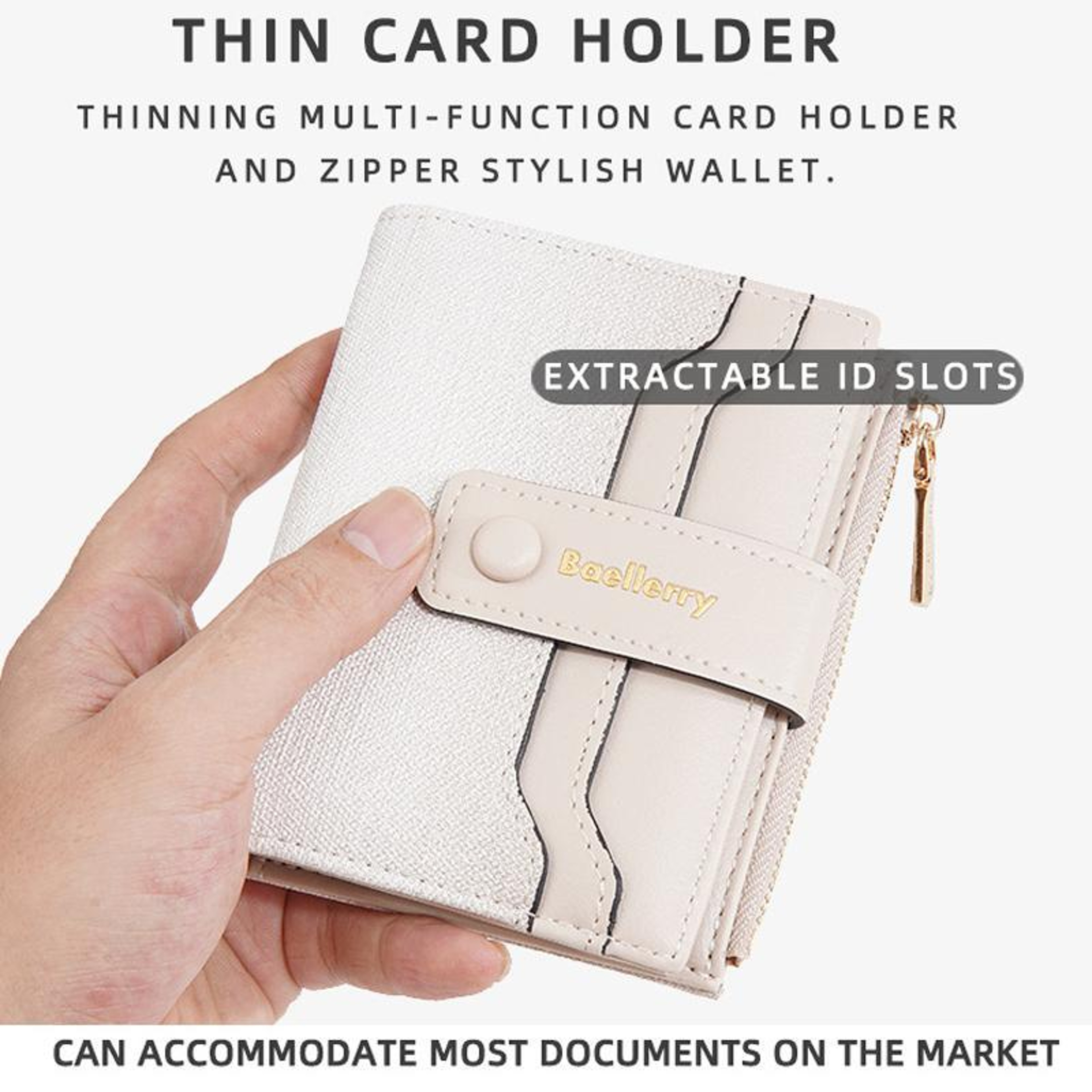 Womens Gradient Color Short Wallet with Multi Card Storage and Zipper Coin Purse – view 6