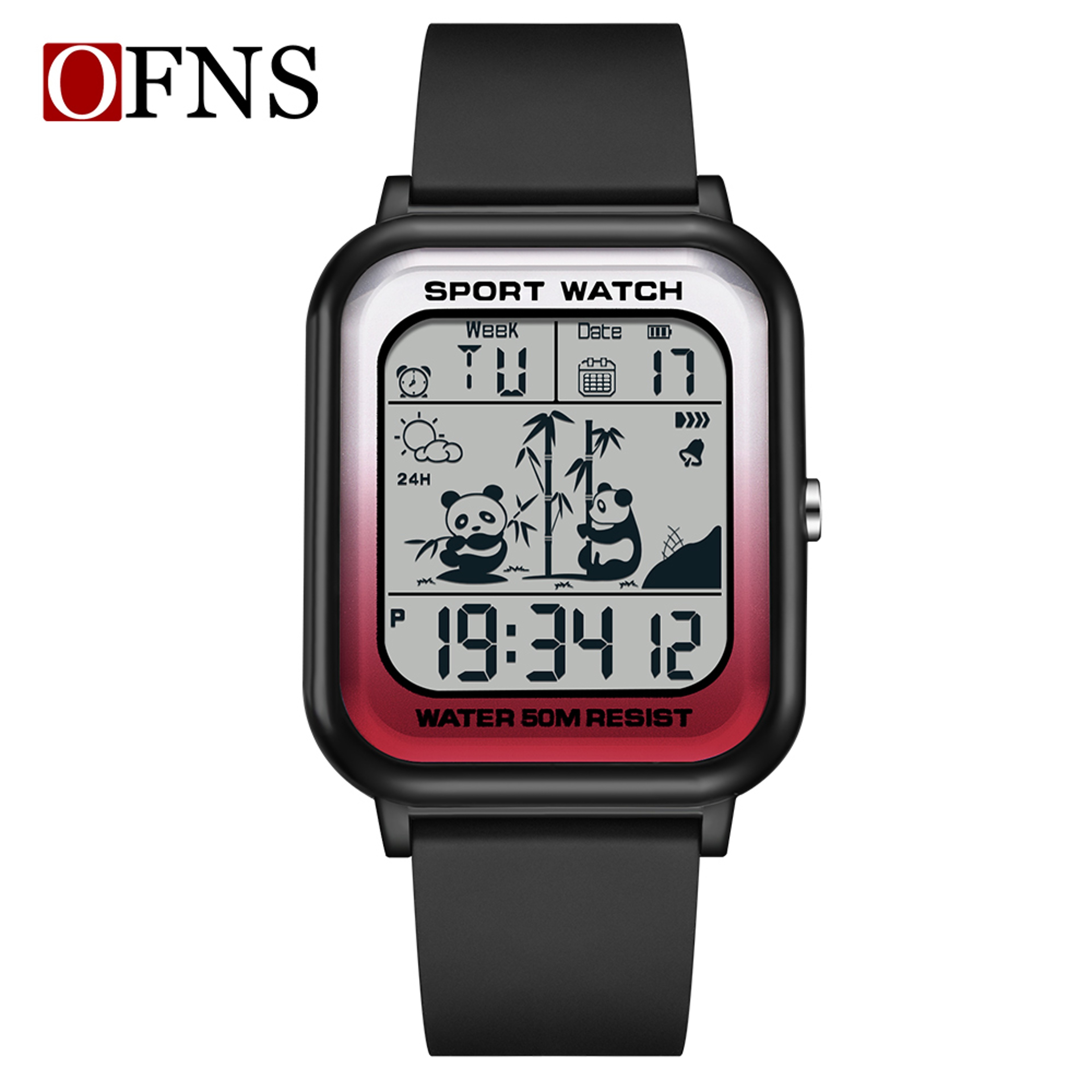 Rectangular Digital Sports Watch With LED Display And Multifunction Timing 1