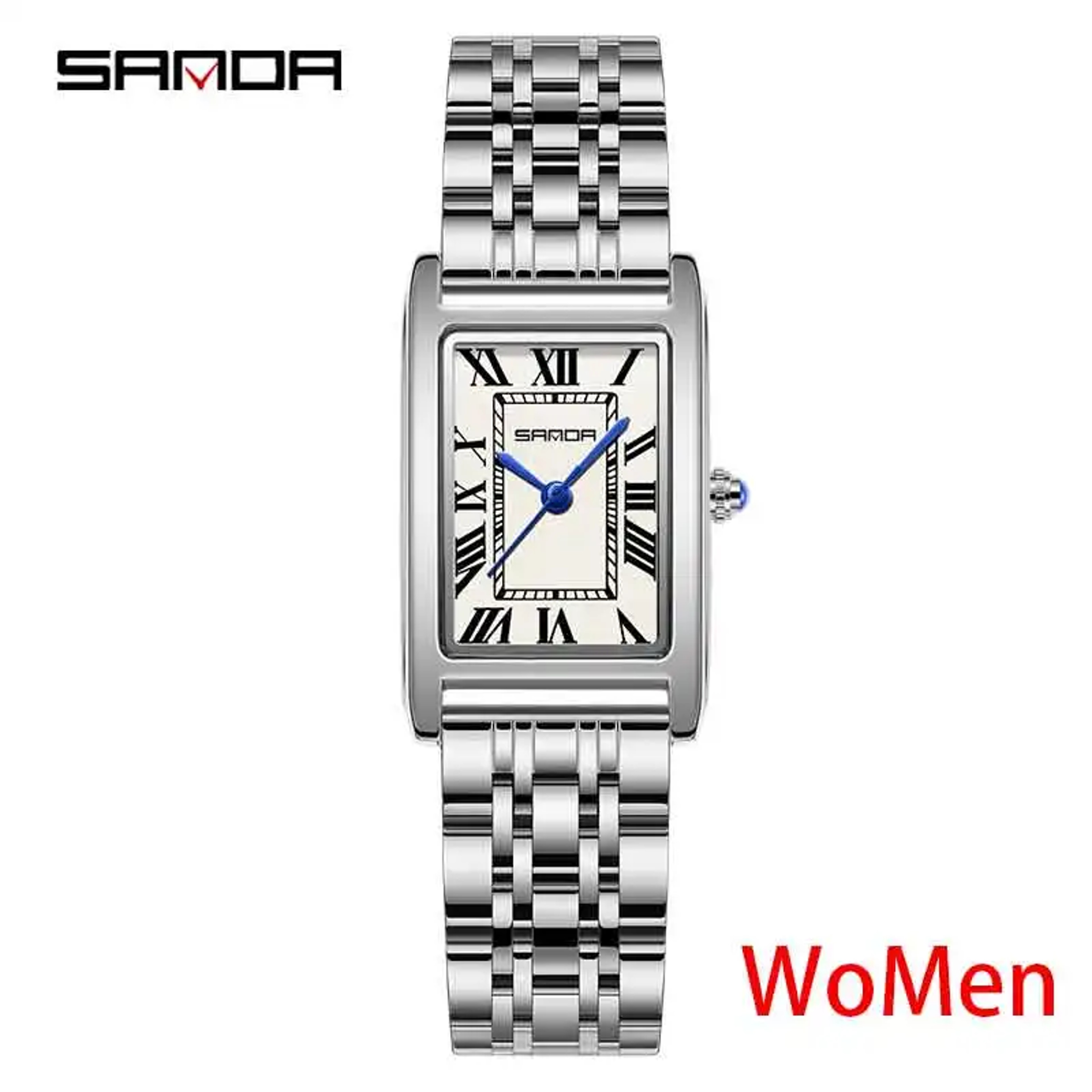 Elegant Couple Watch With Rectangular Dial Stainless Steel Strap And Quartz Movement 7
