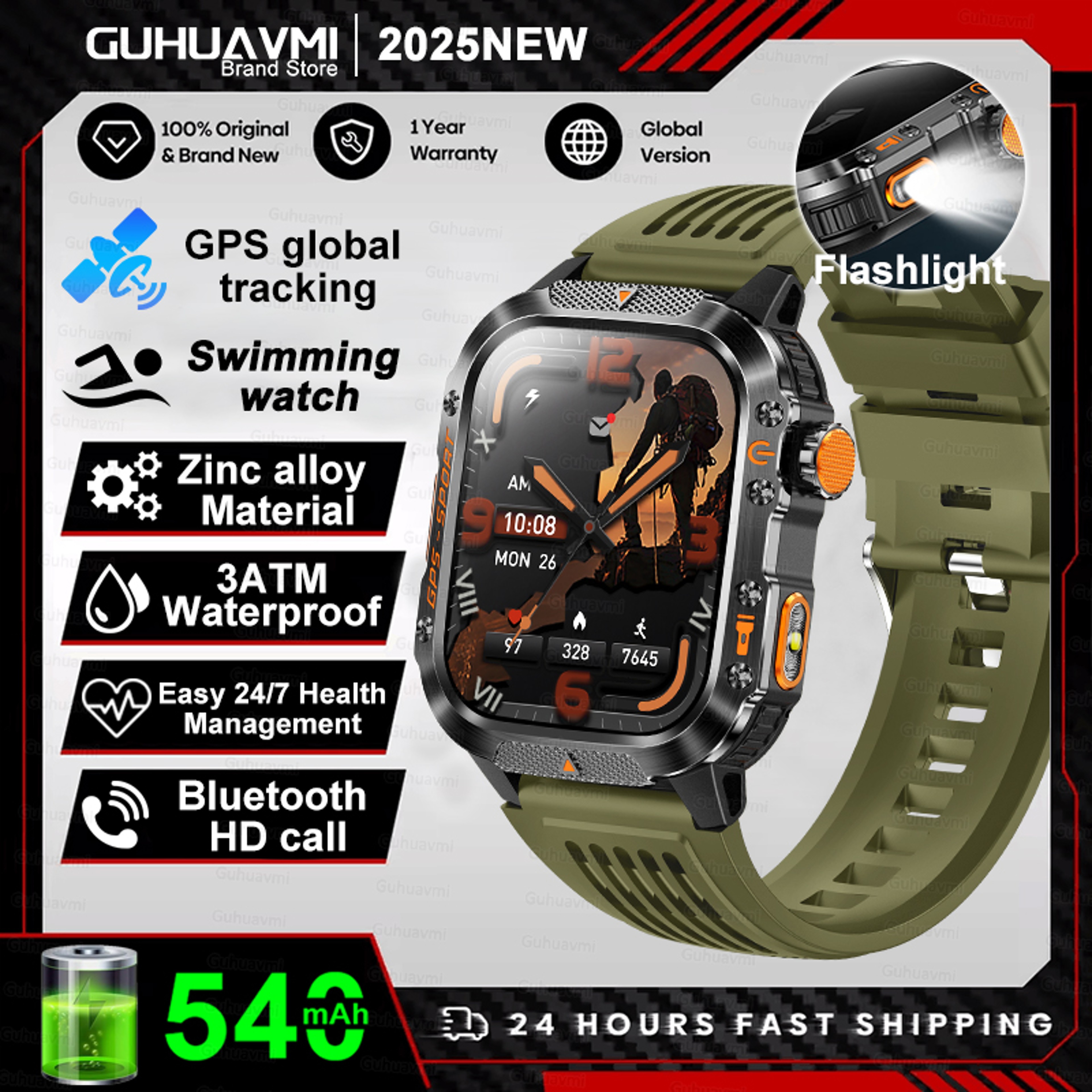 Outdoor Smart Watch with Compass, Altimeter and Bluetooth Calling – view 16