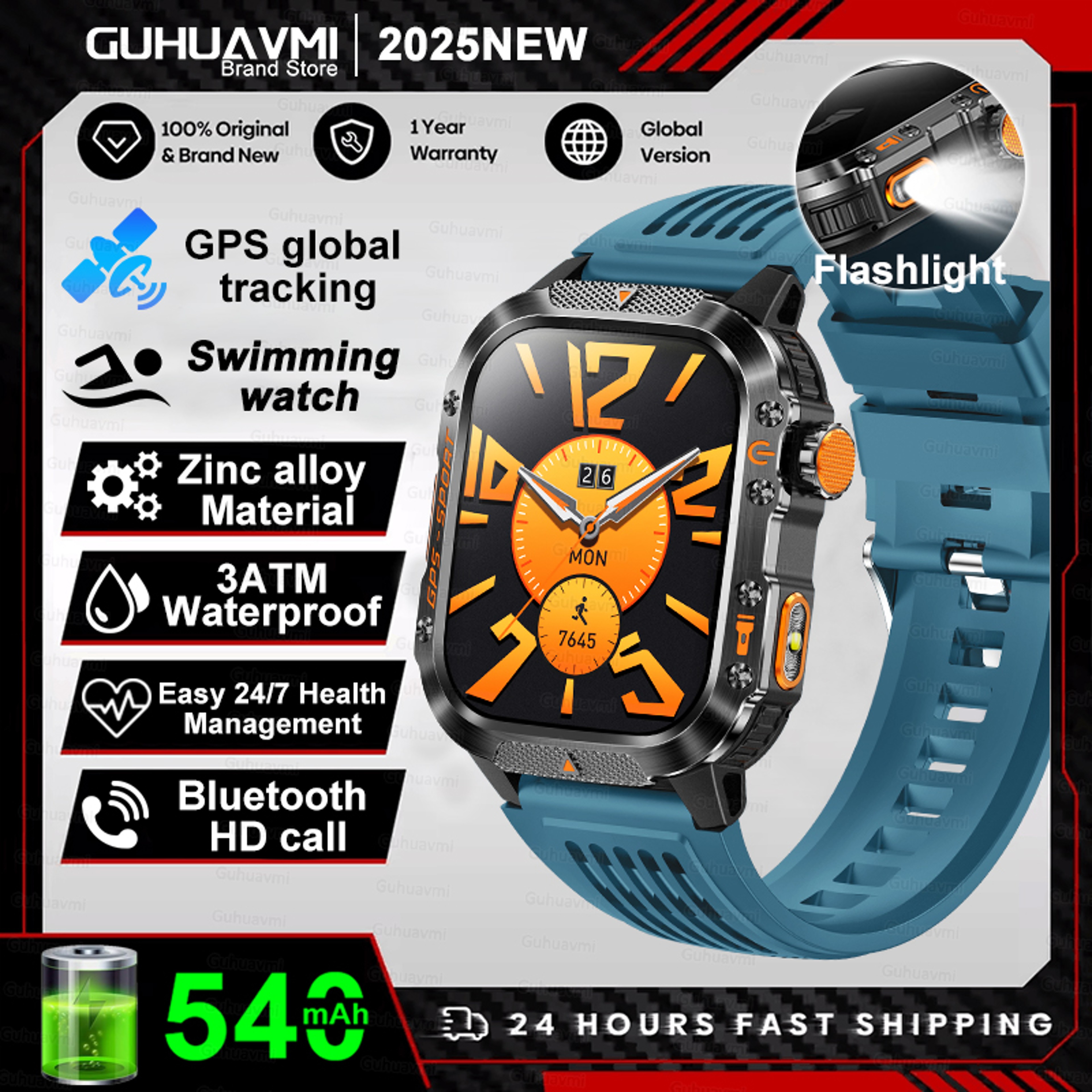 Outdoor Smart Watch with Compass, Altimeter and Bluetooth Calling – view 17
