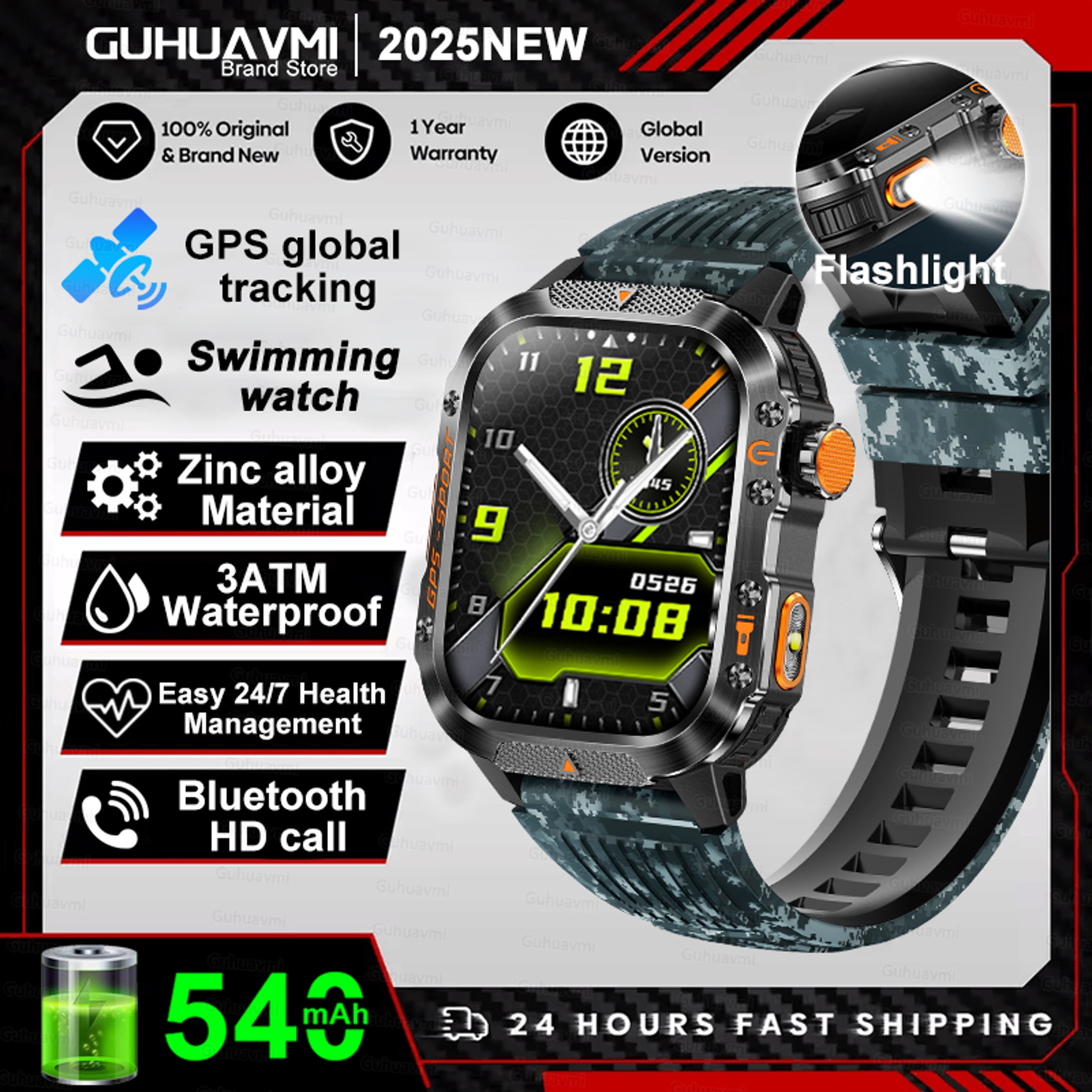 Outdoor Smart Watch with Compass, Altimeter and Bluetooth Calling – view 18