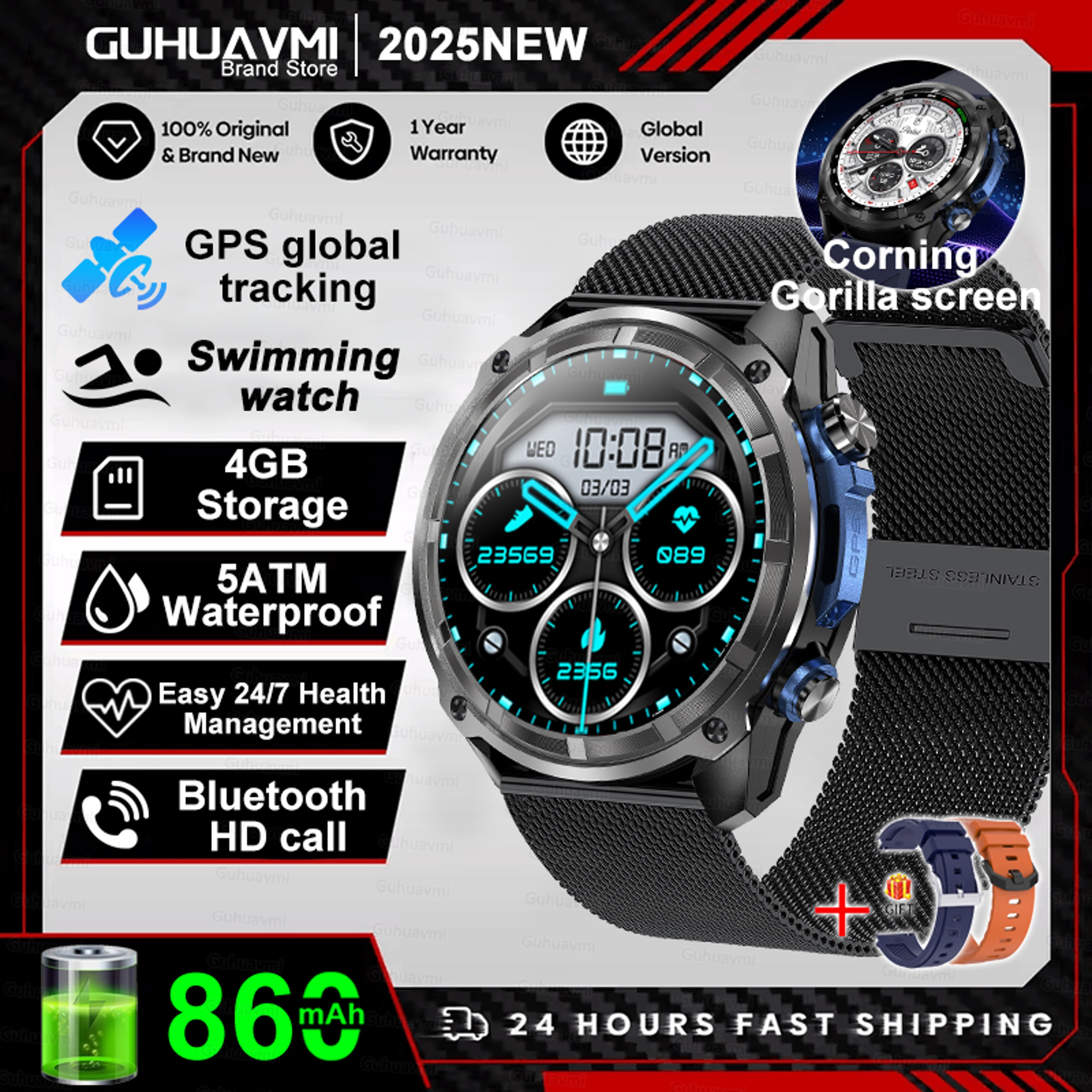 GPS Smart Watch for Men with AMOLED Display, Offline Maps & Bluetooth Calling – view 11