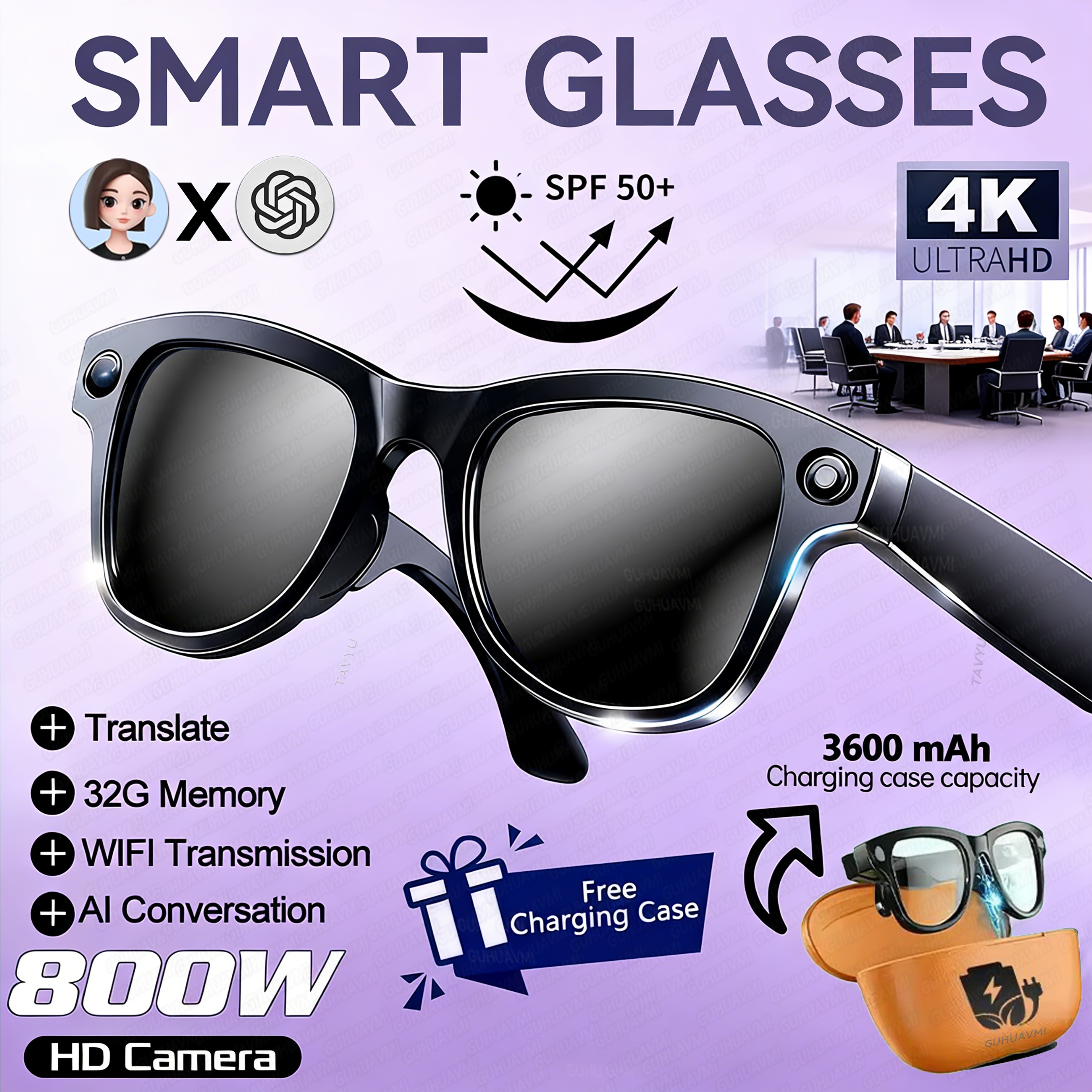 AI Smart Glasses With Camera 32GB Storage And Language Translation 6