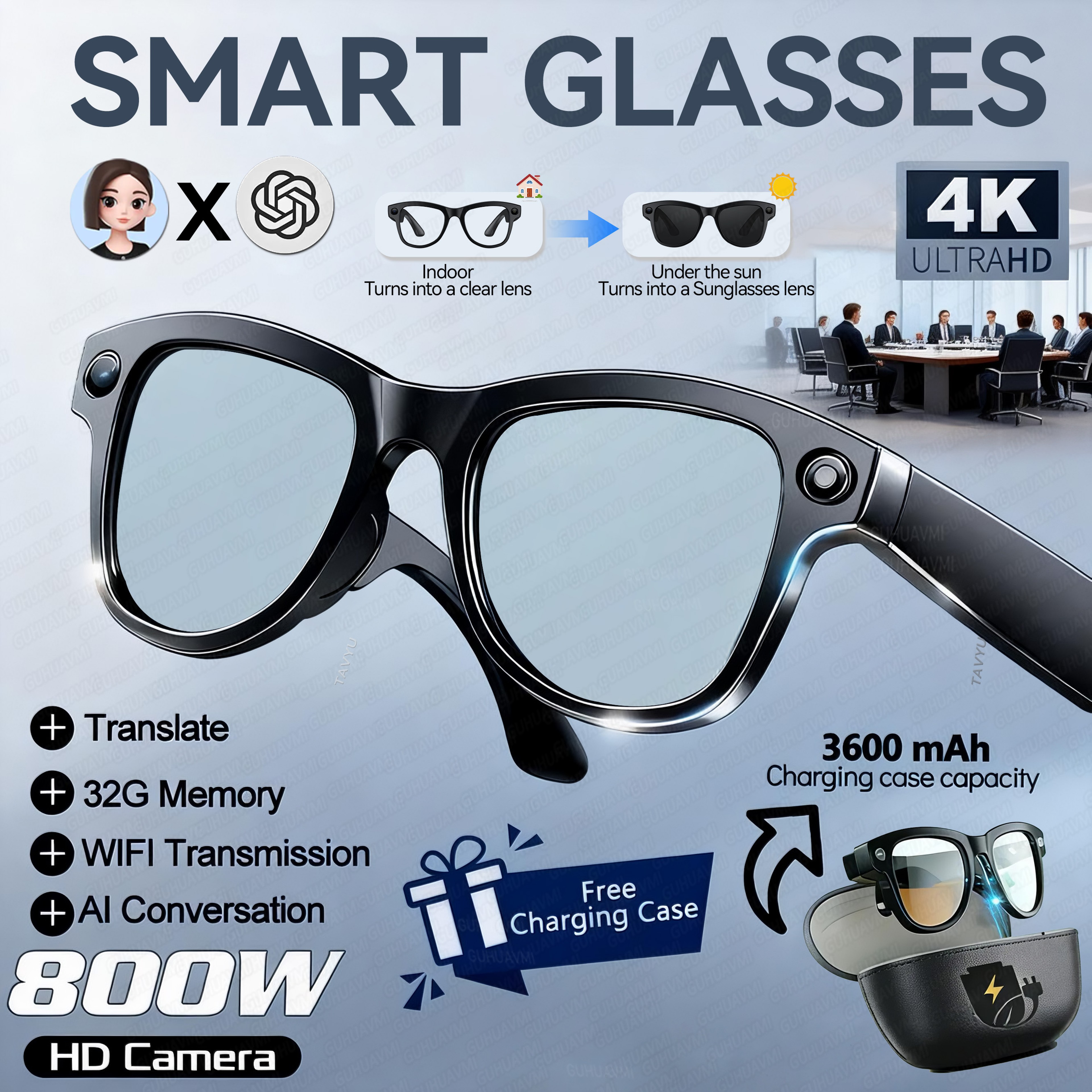 AI Smart Glasses with HD Camera, Storage and Real Time Translation – view 11