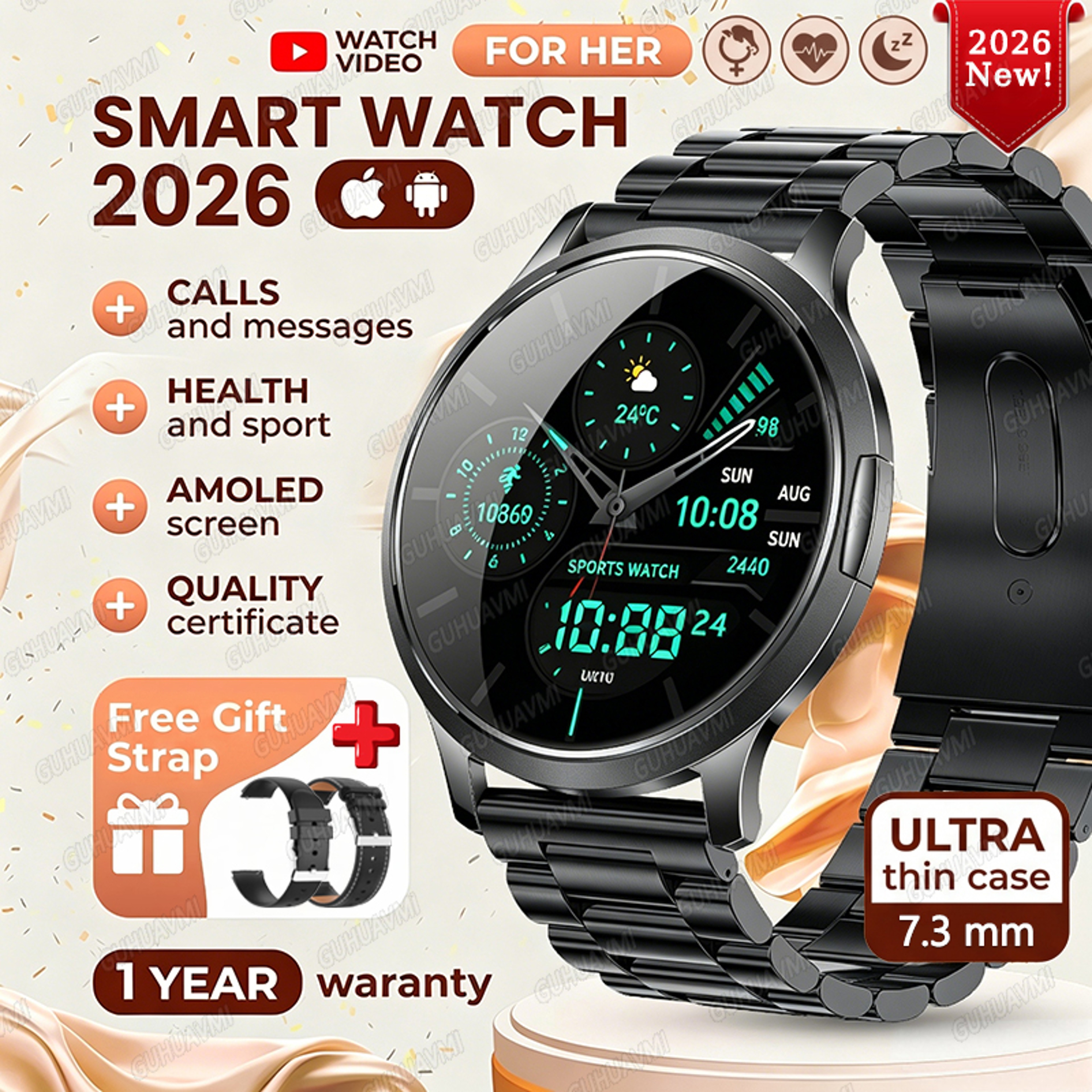 LumiFit AMOLED Smart Watch For Women With Bluetooth Calling And Fitness Tracking 16