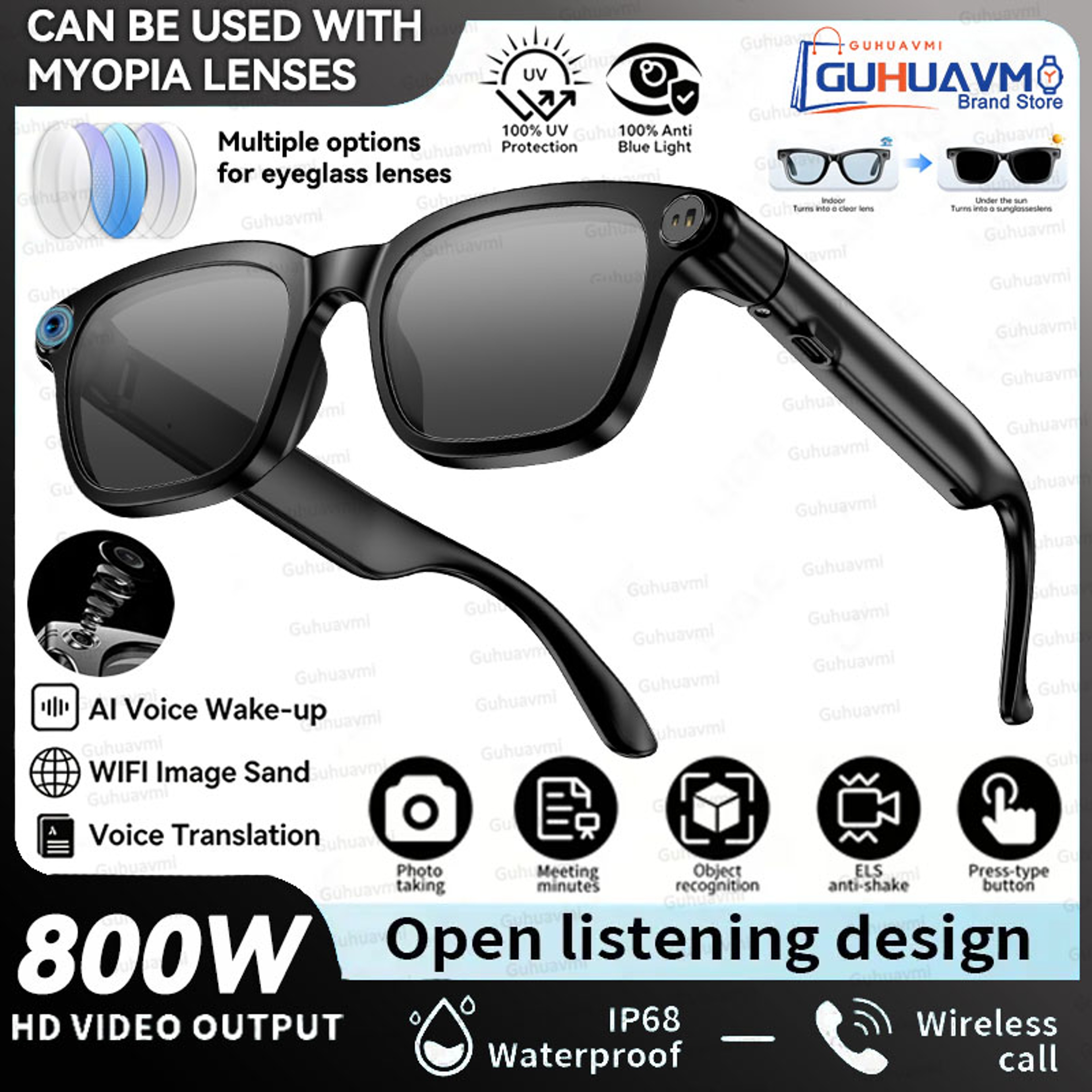 AI Smart Glasses with Camera, Video and Bluetooth Audio – view 7