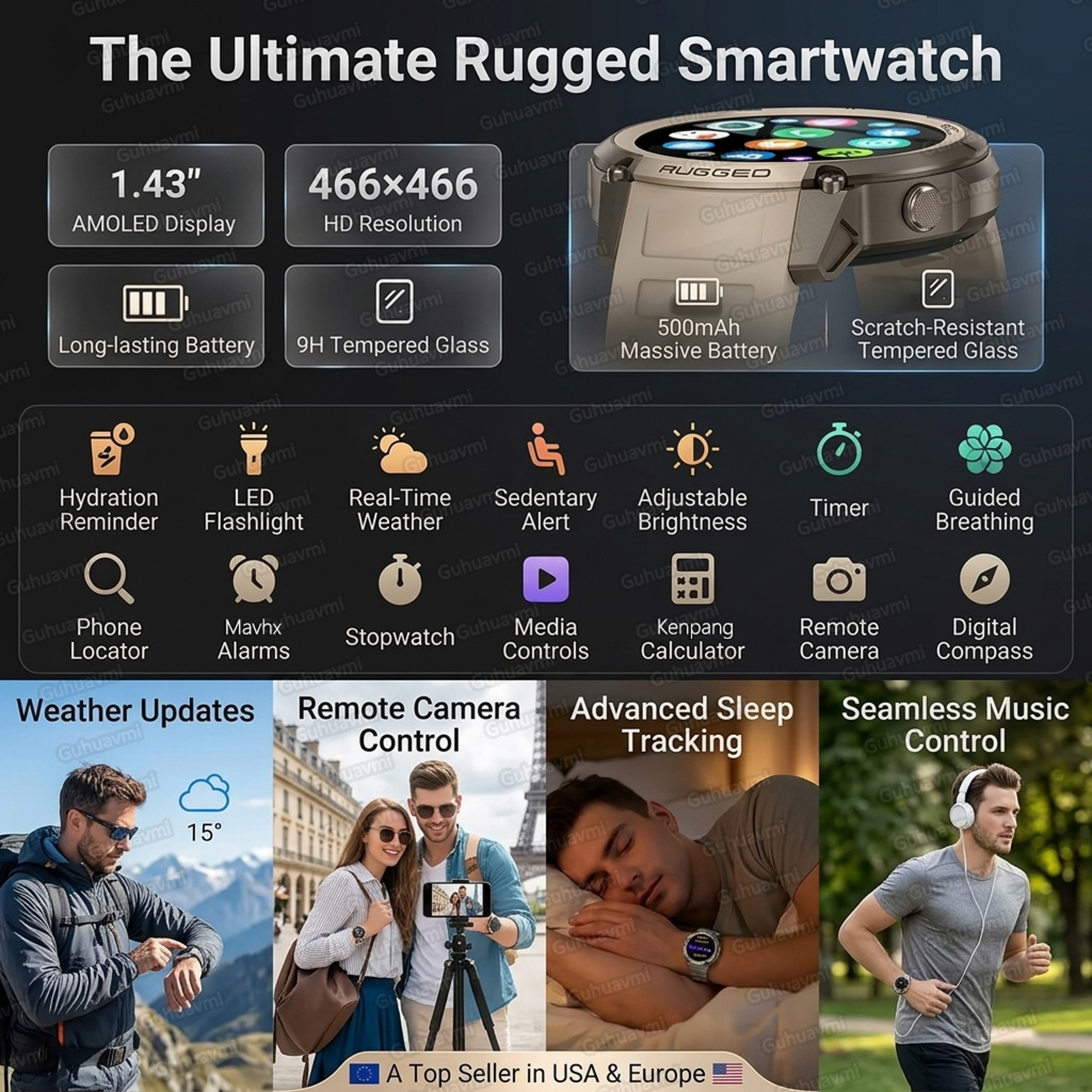 Trail Sync GPS Smart watch for Men with Offline Maps, AMOLED Display and Water Resistance – view 6