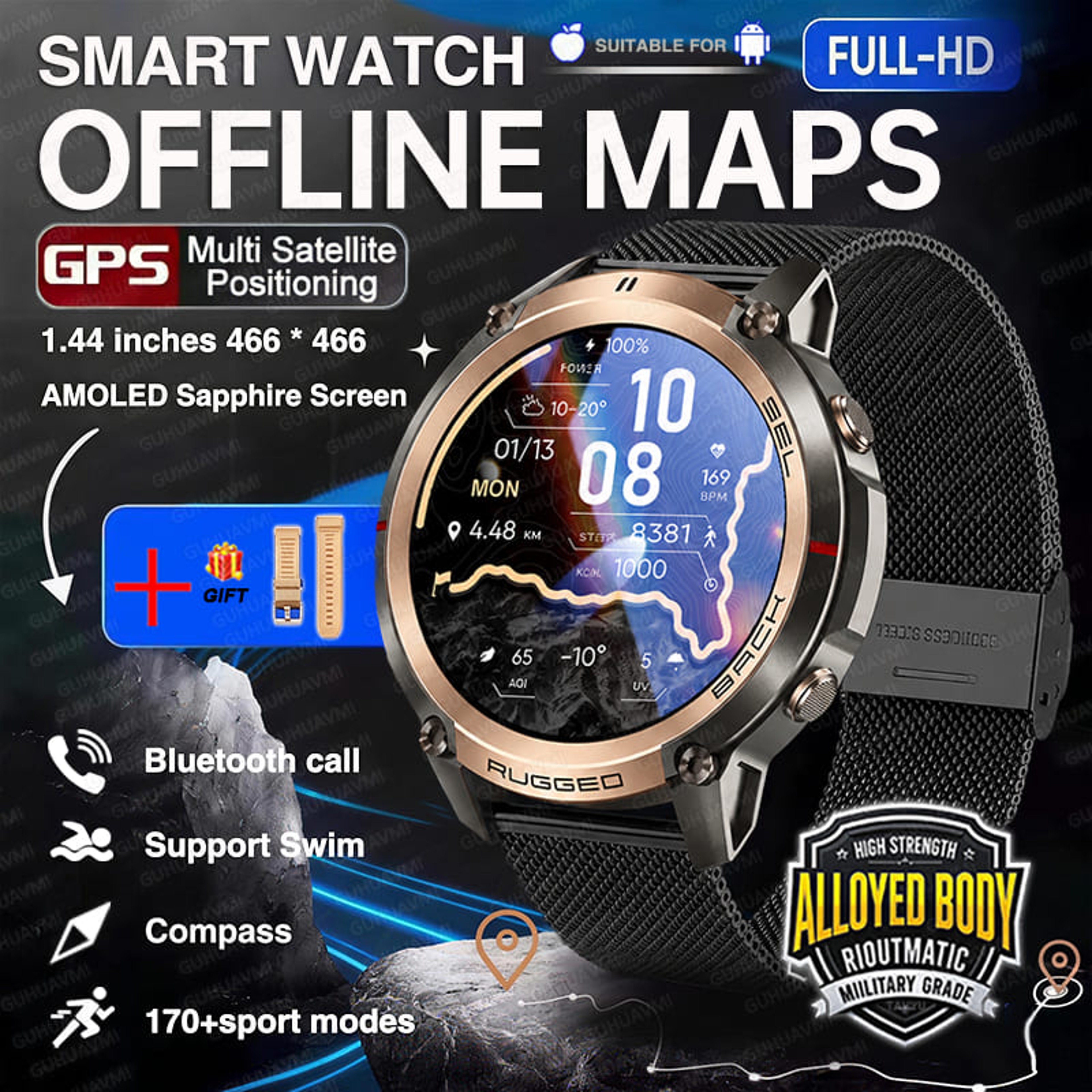 Trail Sync GPS Smart watch for Men with Offline Maps, AMOLED Display and Water Resistance – view 22
