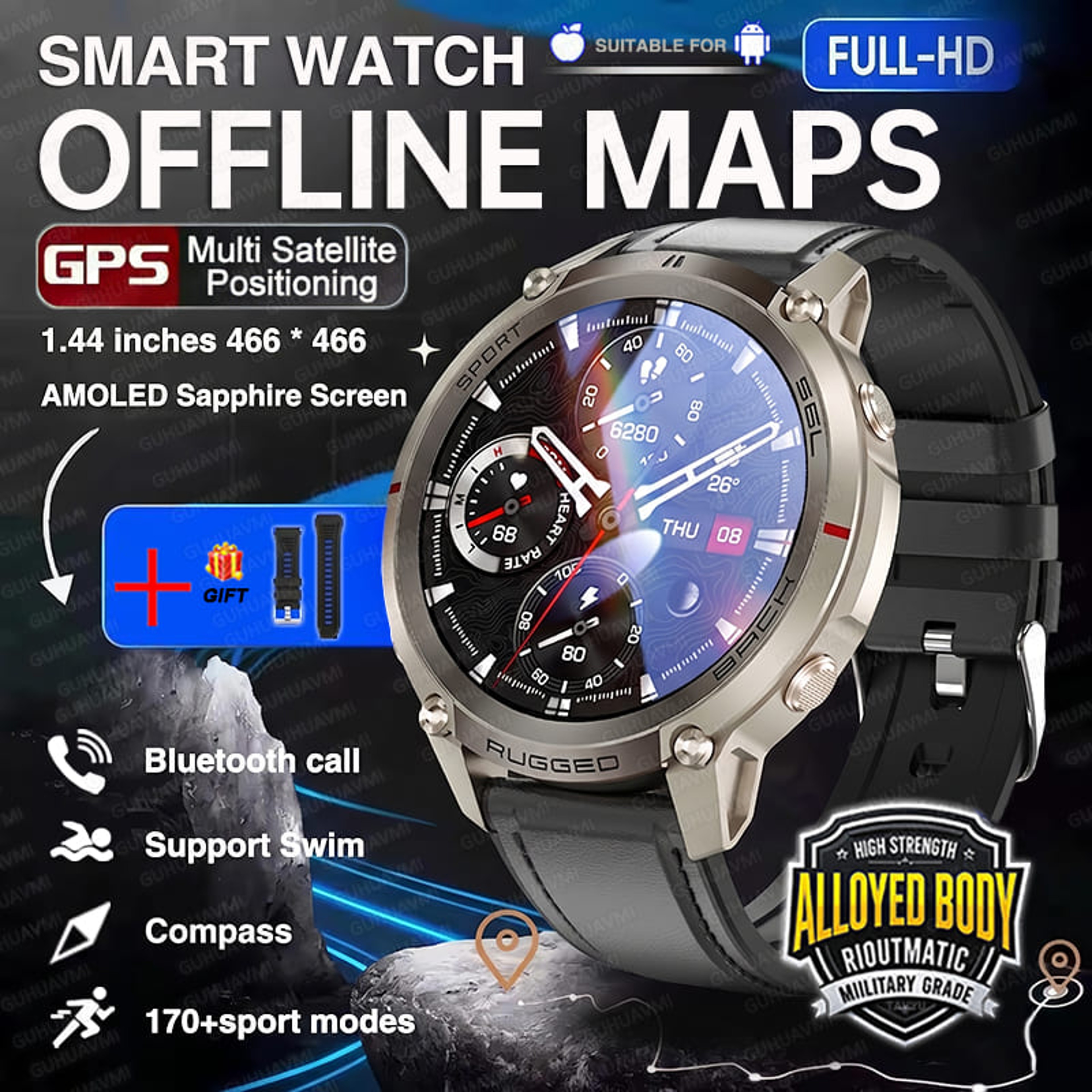 Trail Sync GPS Smart watch for Men with Offline Maps, AMOLED Display and Water Resistance – view 27