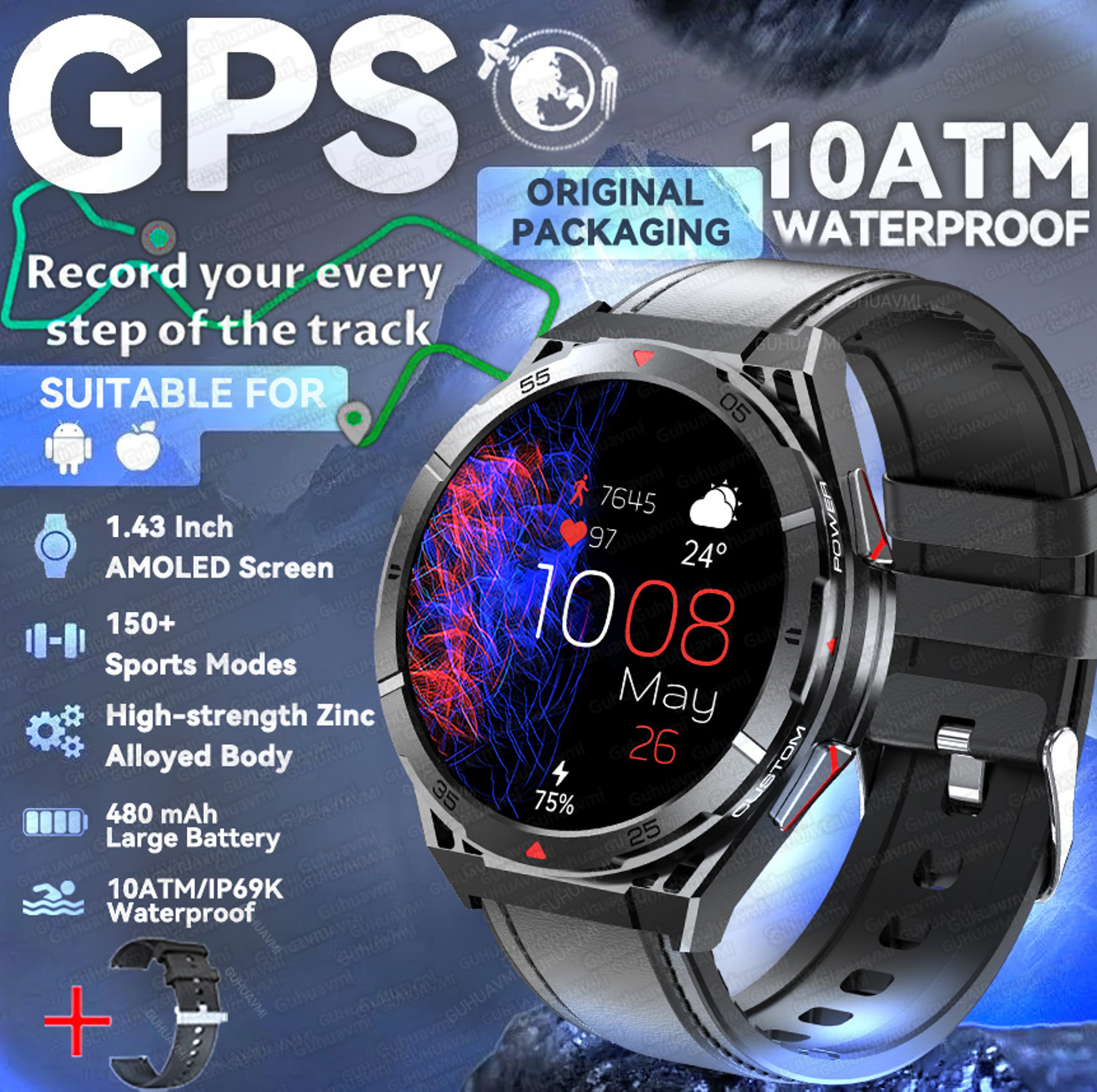 Trail Sync GPS Smart watch for Men with AMOLED Display, Bluetooth Calling and Water Resistance – view 16
