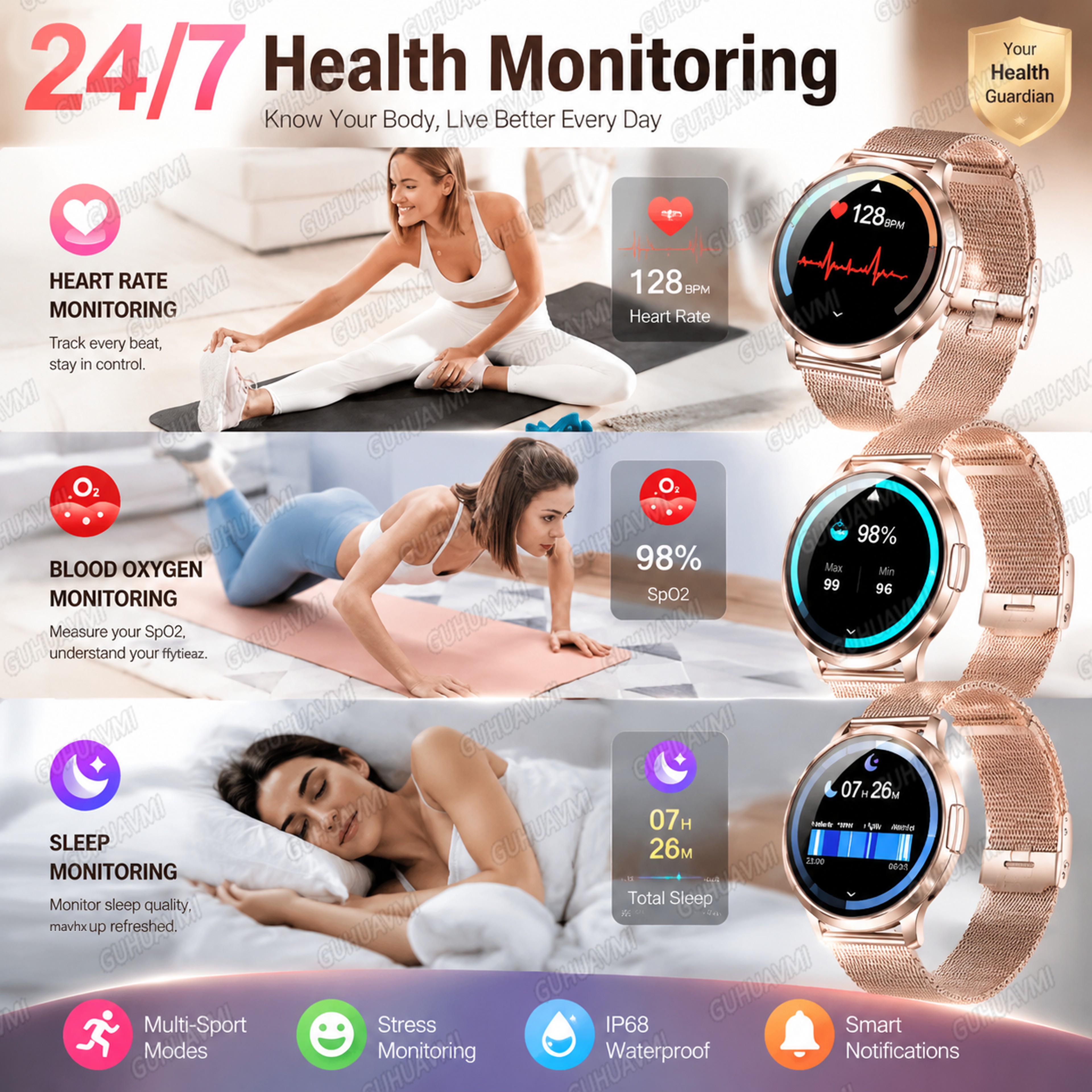 Ultra Thin AMOLED Smart Watch for Women with Bluetooth Calling and Fitness Tracking – view 6