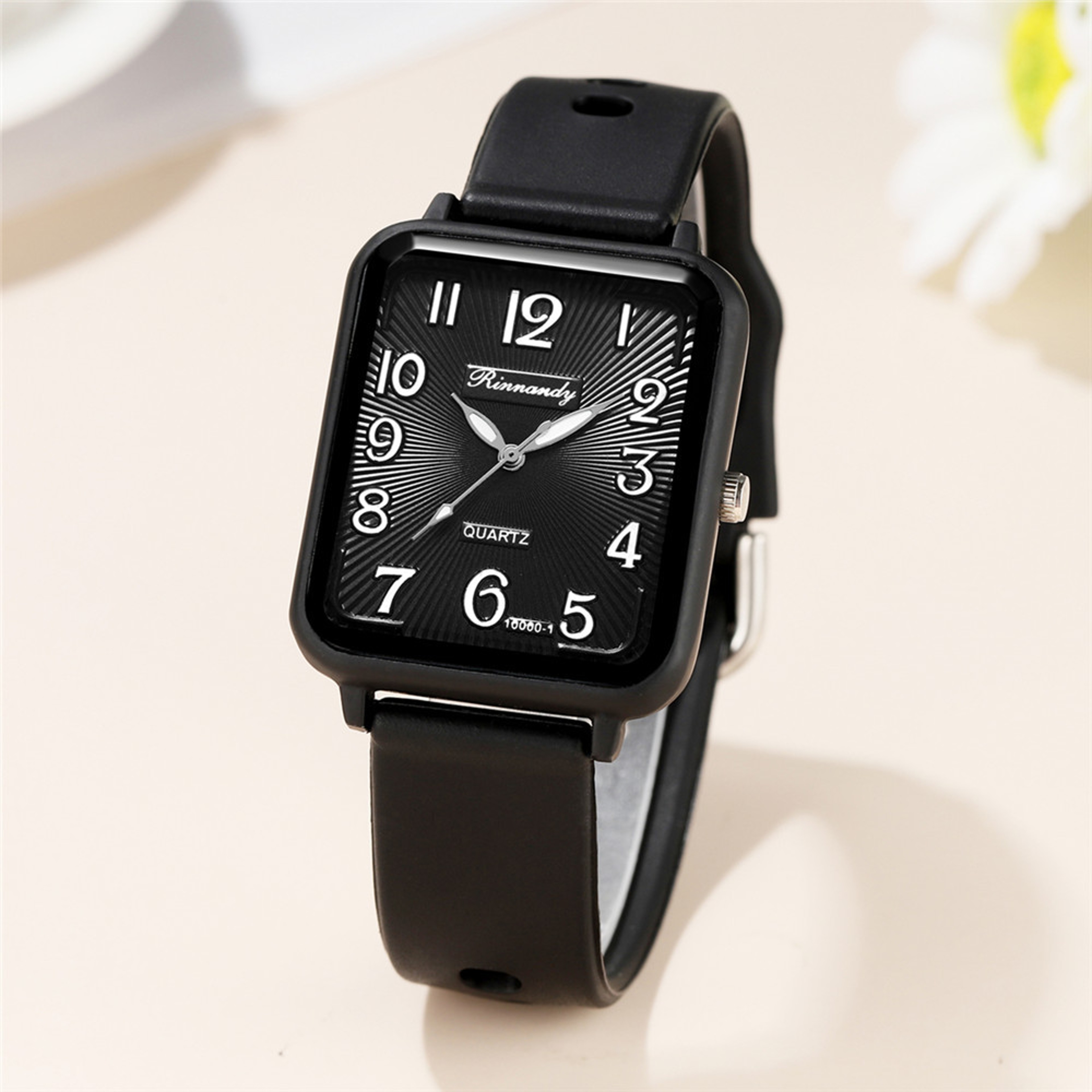 Minimalist Rectangle Womens Quartz Watch With Silicone Strap 5