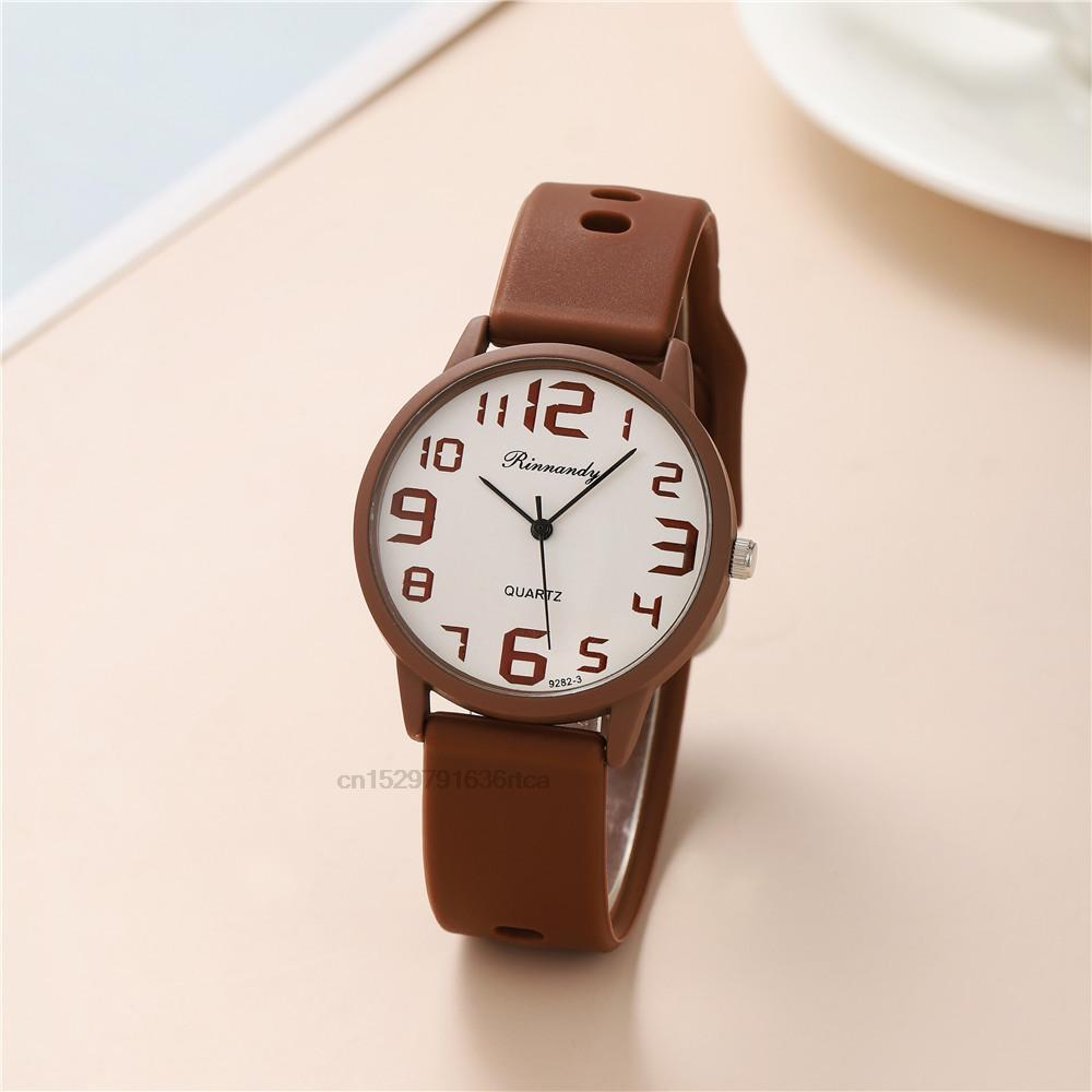 Womens Minimalist Silicone Quartz Watch With Large Easy Read Dial 5