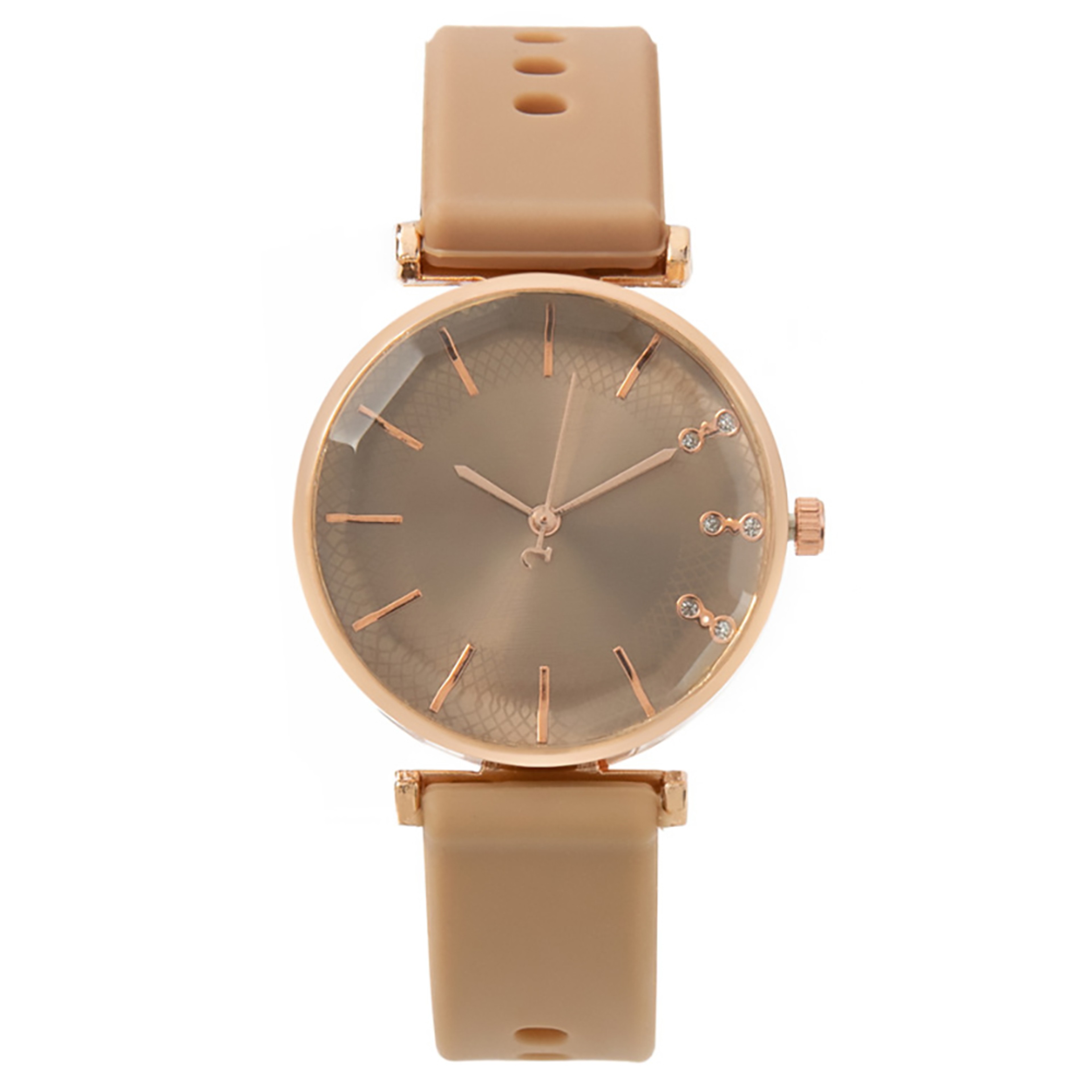 Diamond Accent Womens Quartz Watch With Soft Silicone Strap 6