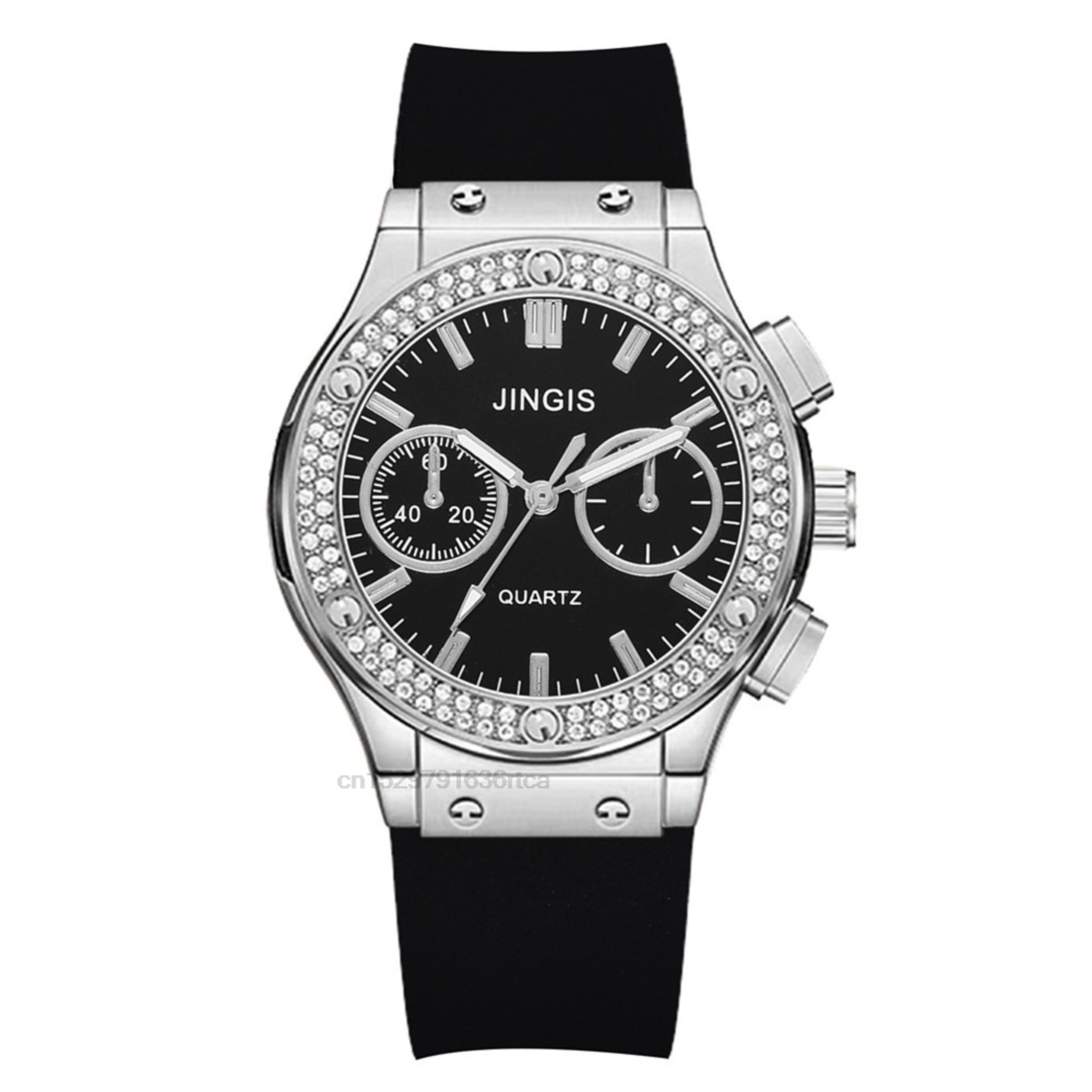 Womens Quartz Watch With Silicone Strap And Diamond Accent Casual Sport Design 0