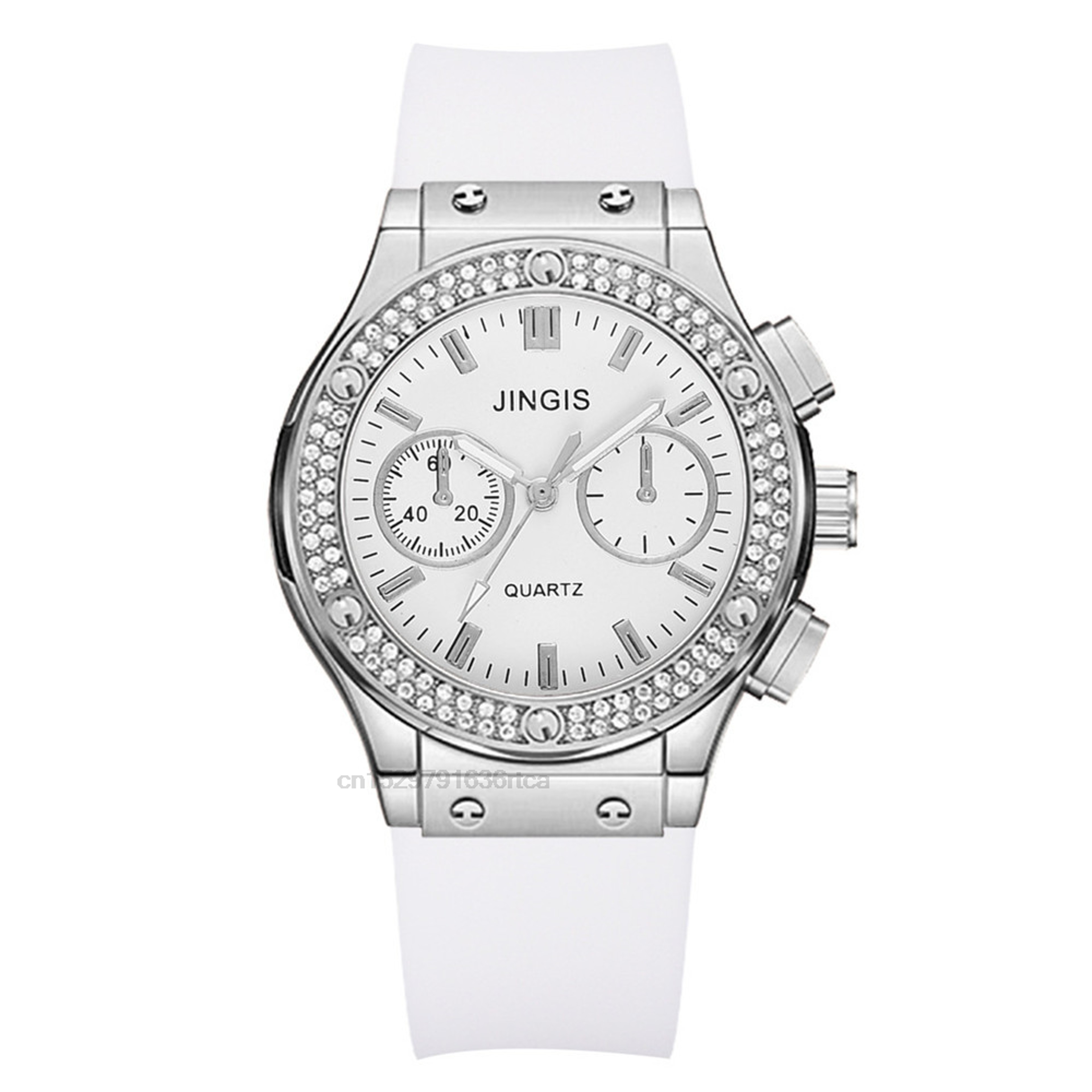 Womens Quartz Watch With Silicone Strap And Diamond Accent Casual Sport Design 3