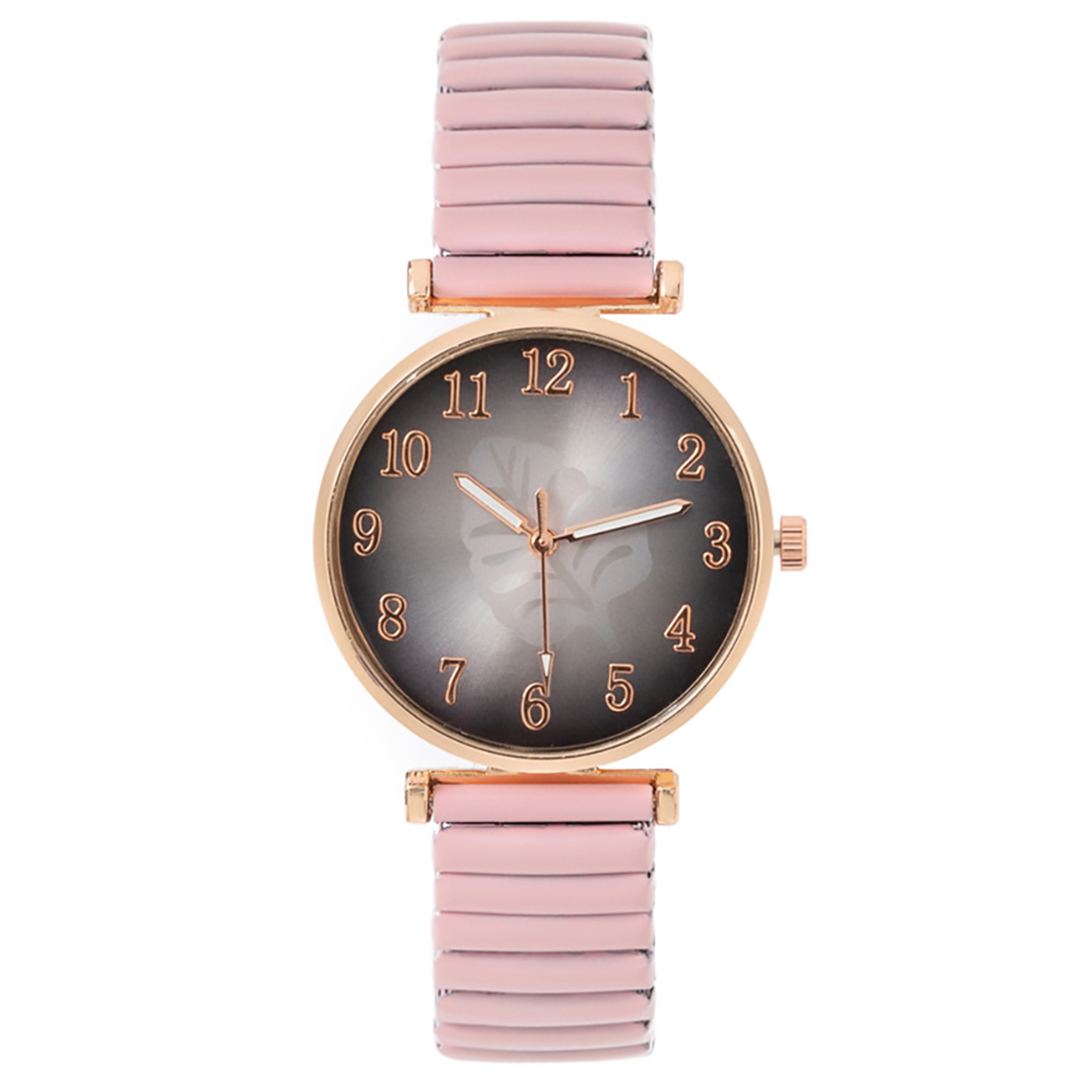 Elegant Leaf Pattern Womens Quartz Watch with Gold Stretch Bracelet – view 9