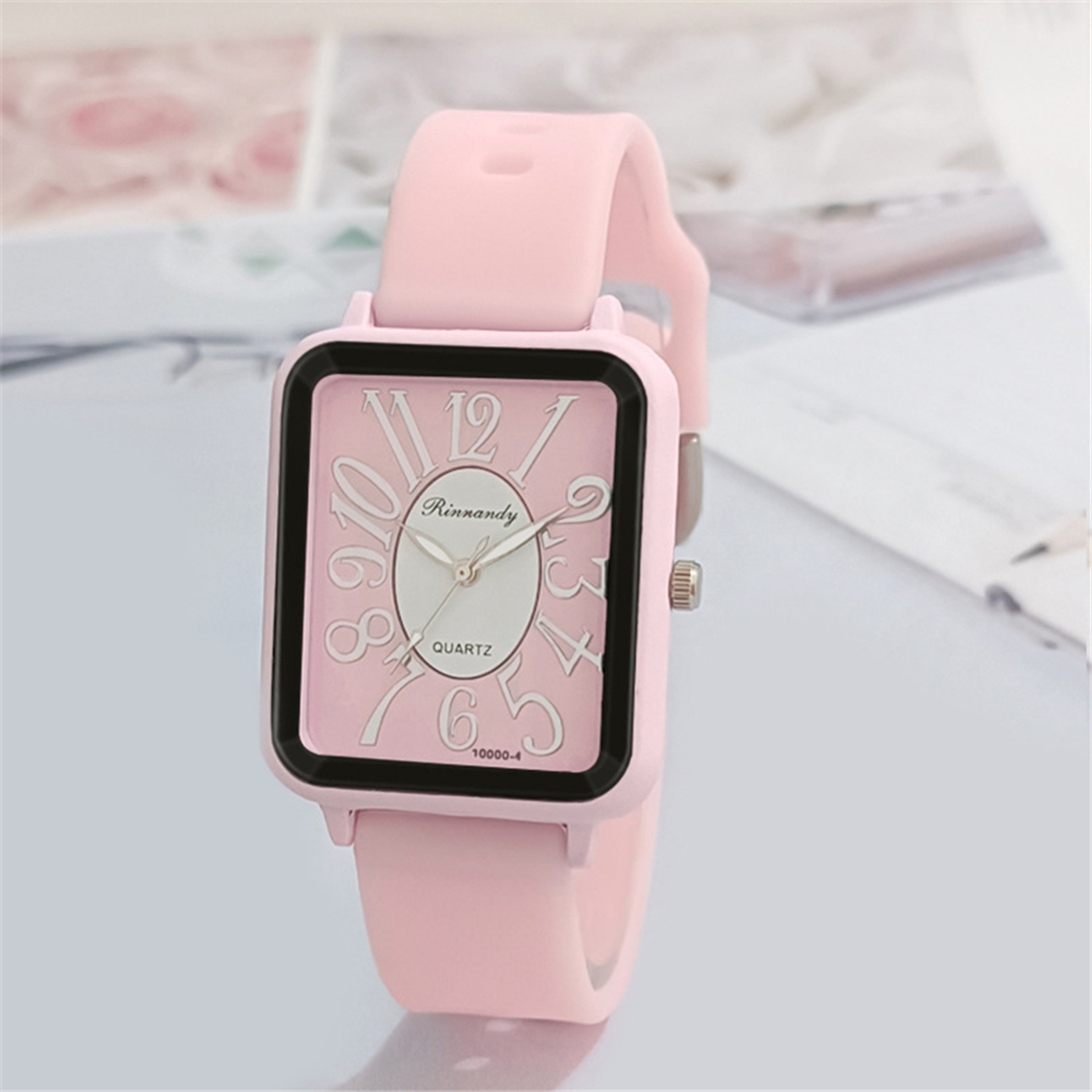 Minimalist Square Womens Quartz Watch With Soft Silicone Strap 3