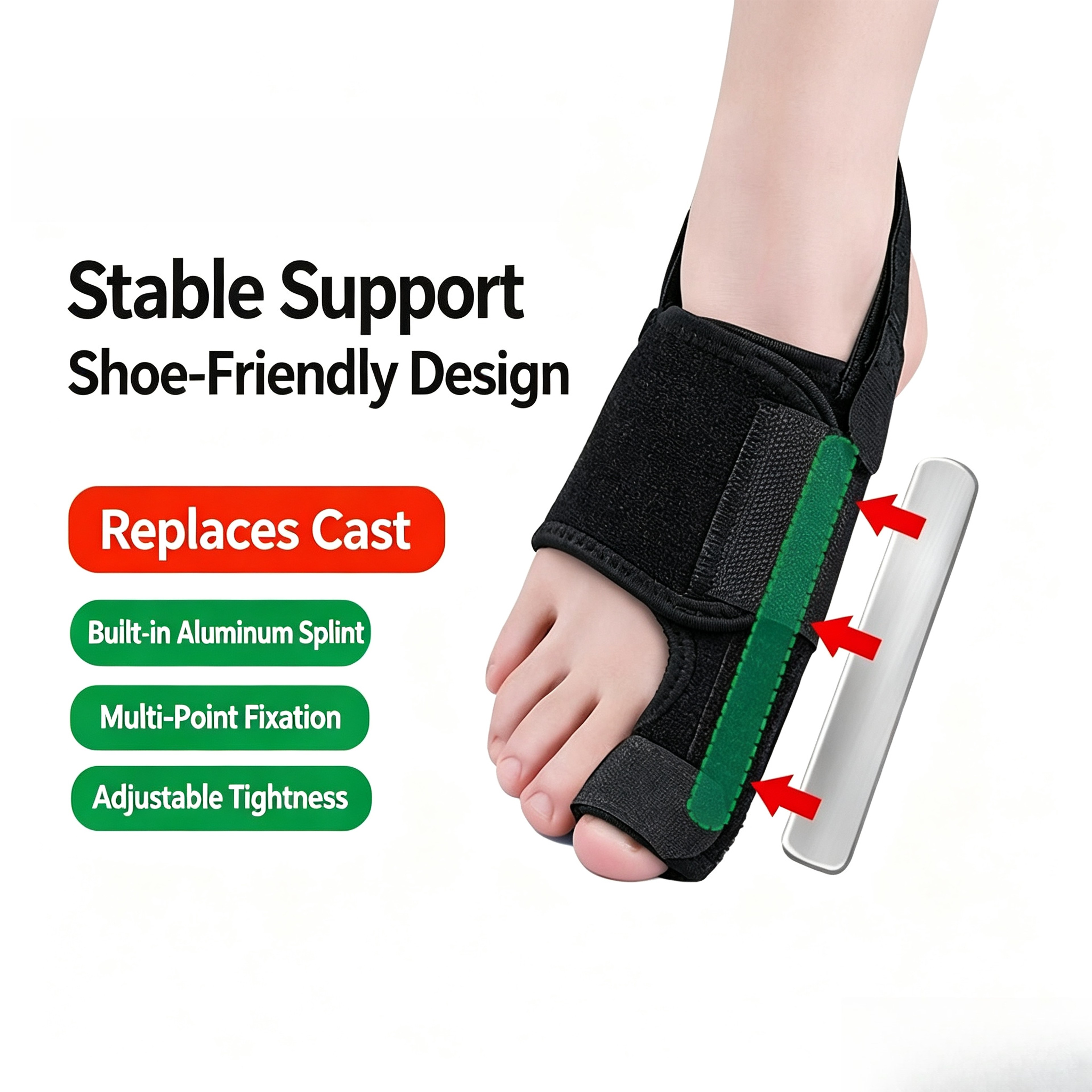 Adjustable Bunion Corrector Big Toe Separator and Hallux Valgus Support Brace – view 1