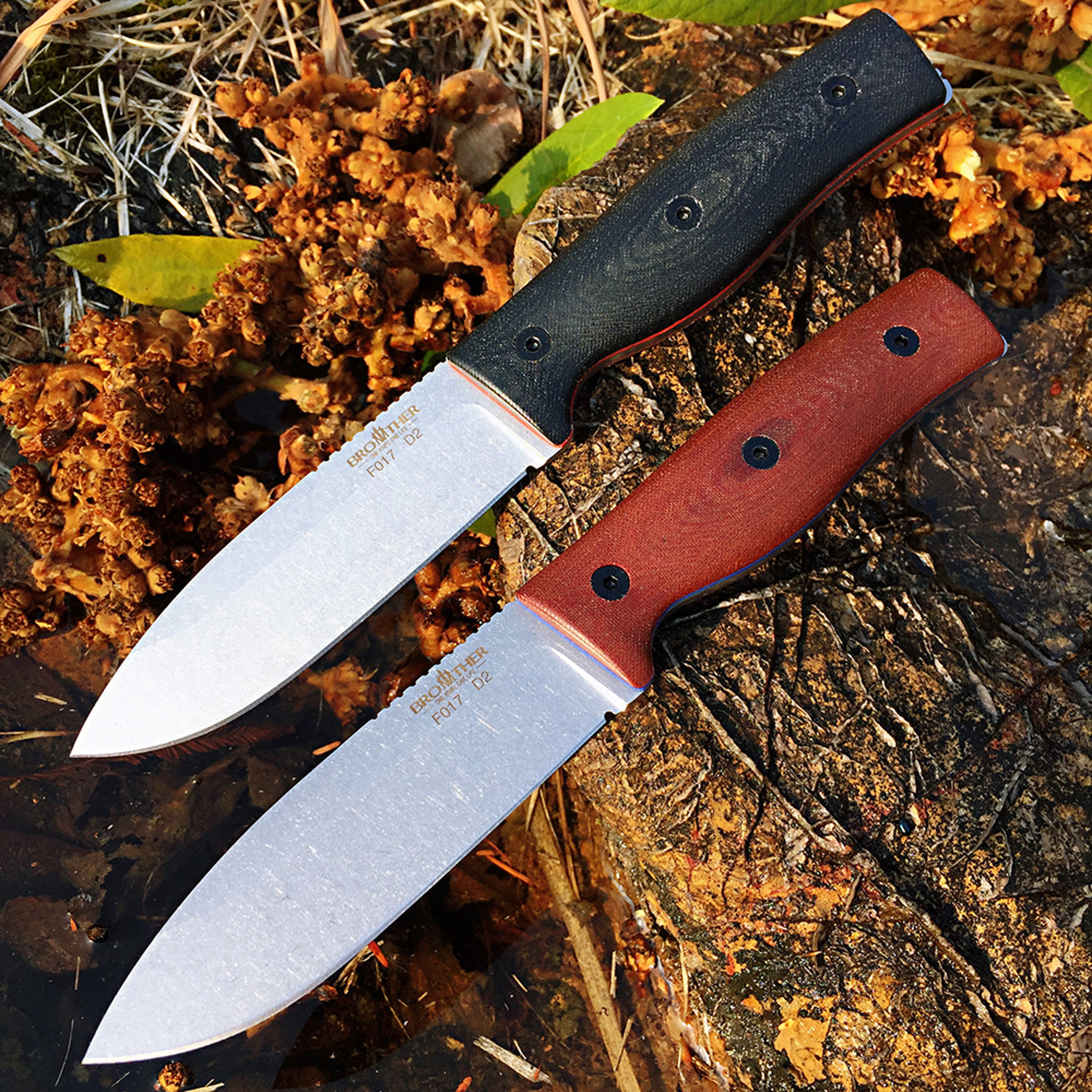 Brother Fixed Blade Bushcraft Knife with Micarta Handle and Kydex Sheath – view 1