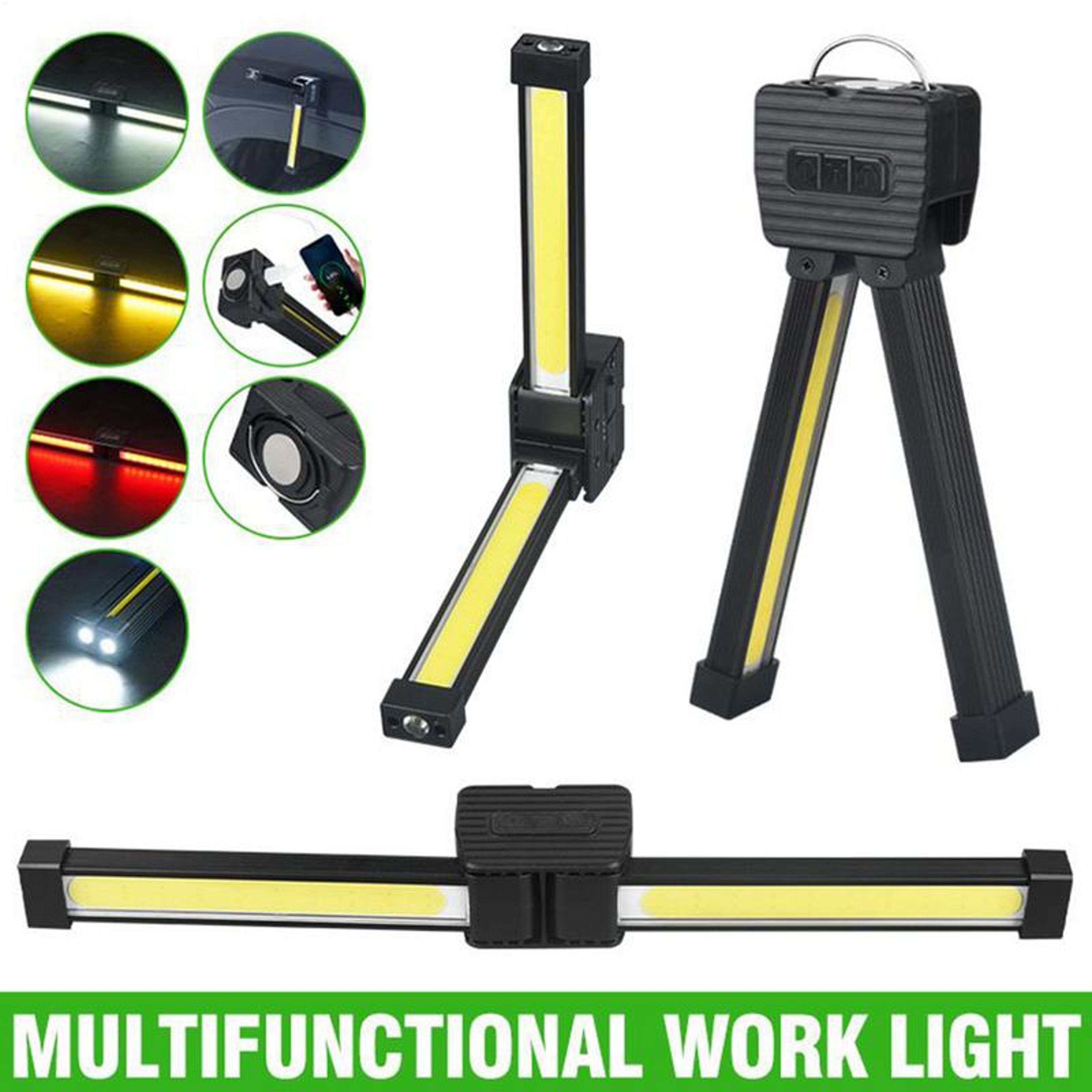 Rechargeable Magnetic LED Work Light with Level Dimming and Foldable Design – view 4