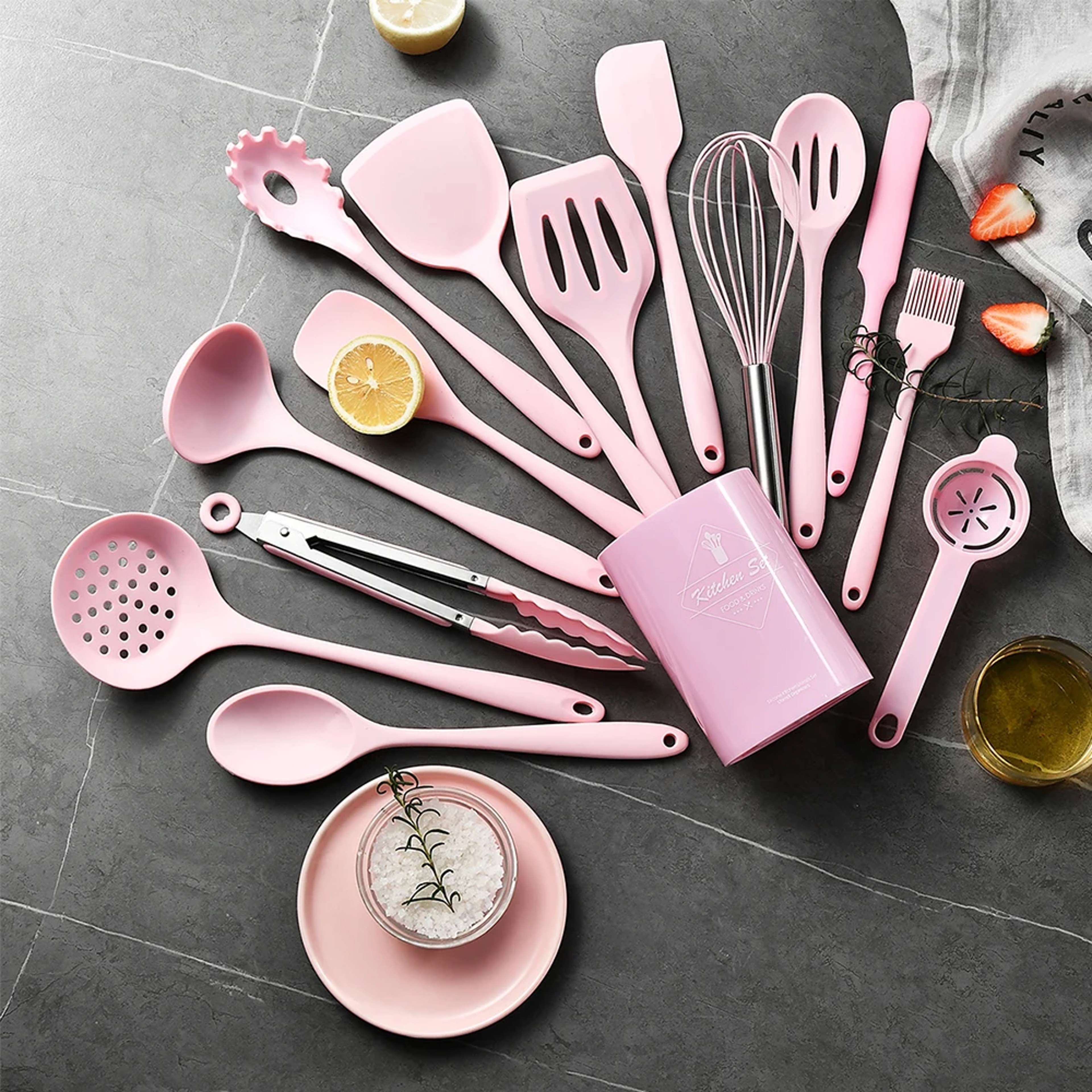 Silicone Kitchen Utensils Set Food Grade Non Scratch Cooking Tools for Non Stick Cookware – view 7