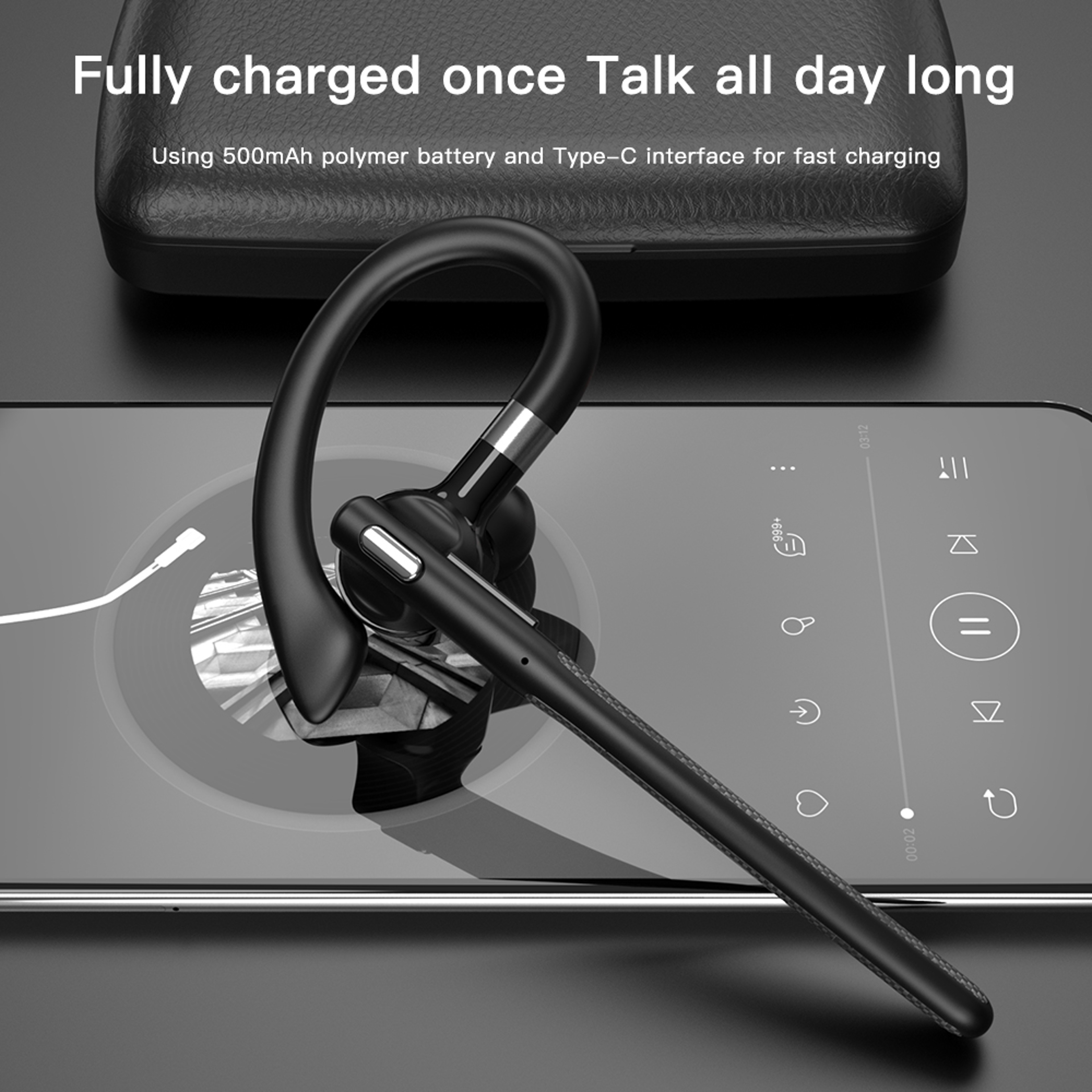 Clear Call Wireless Headset with Active Noise Reduction and HD Radio – view 3