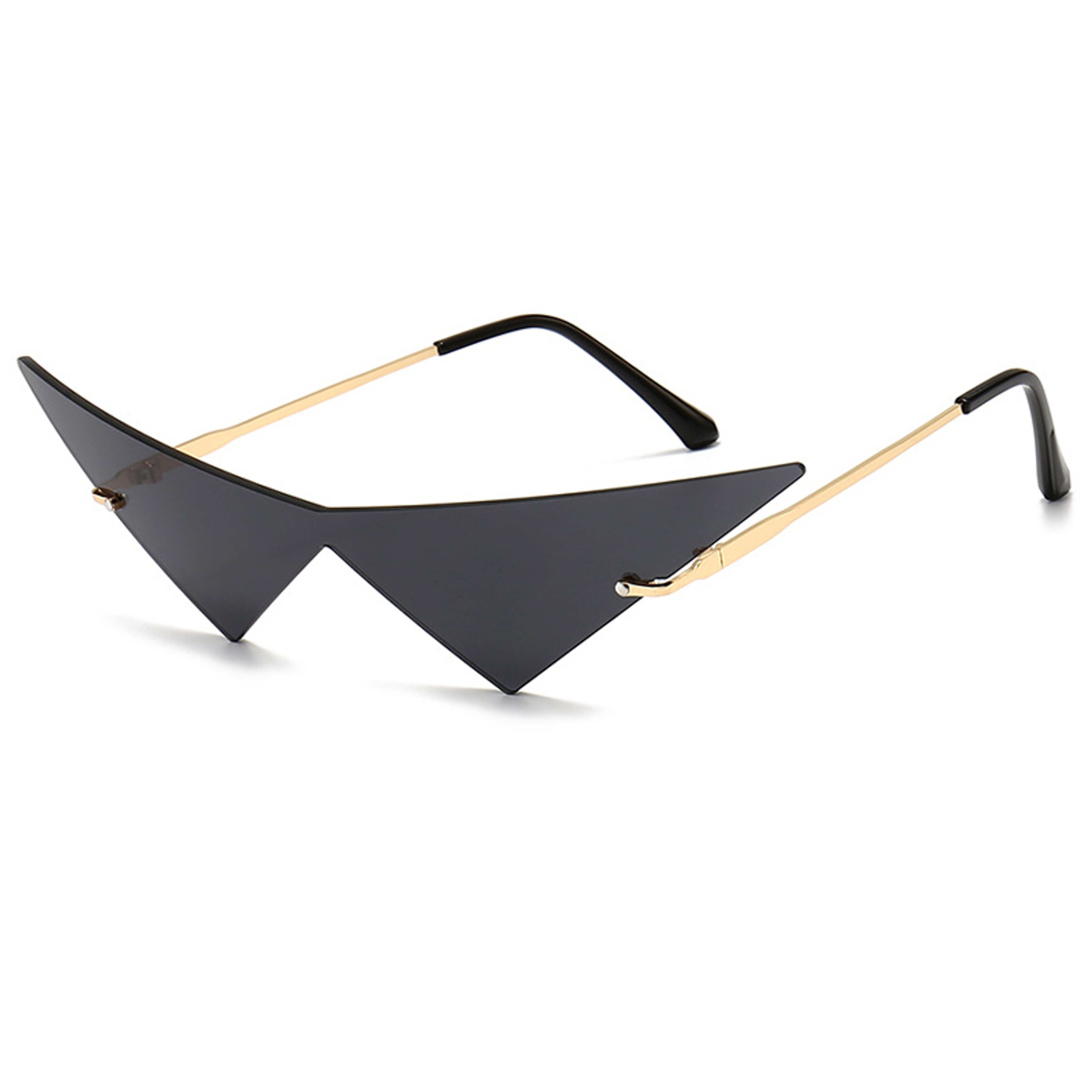 Over Sized Cat Eye Rimless Sunglasses With One Piece Lens 0