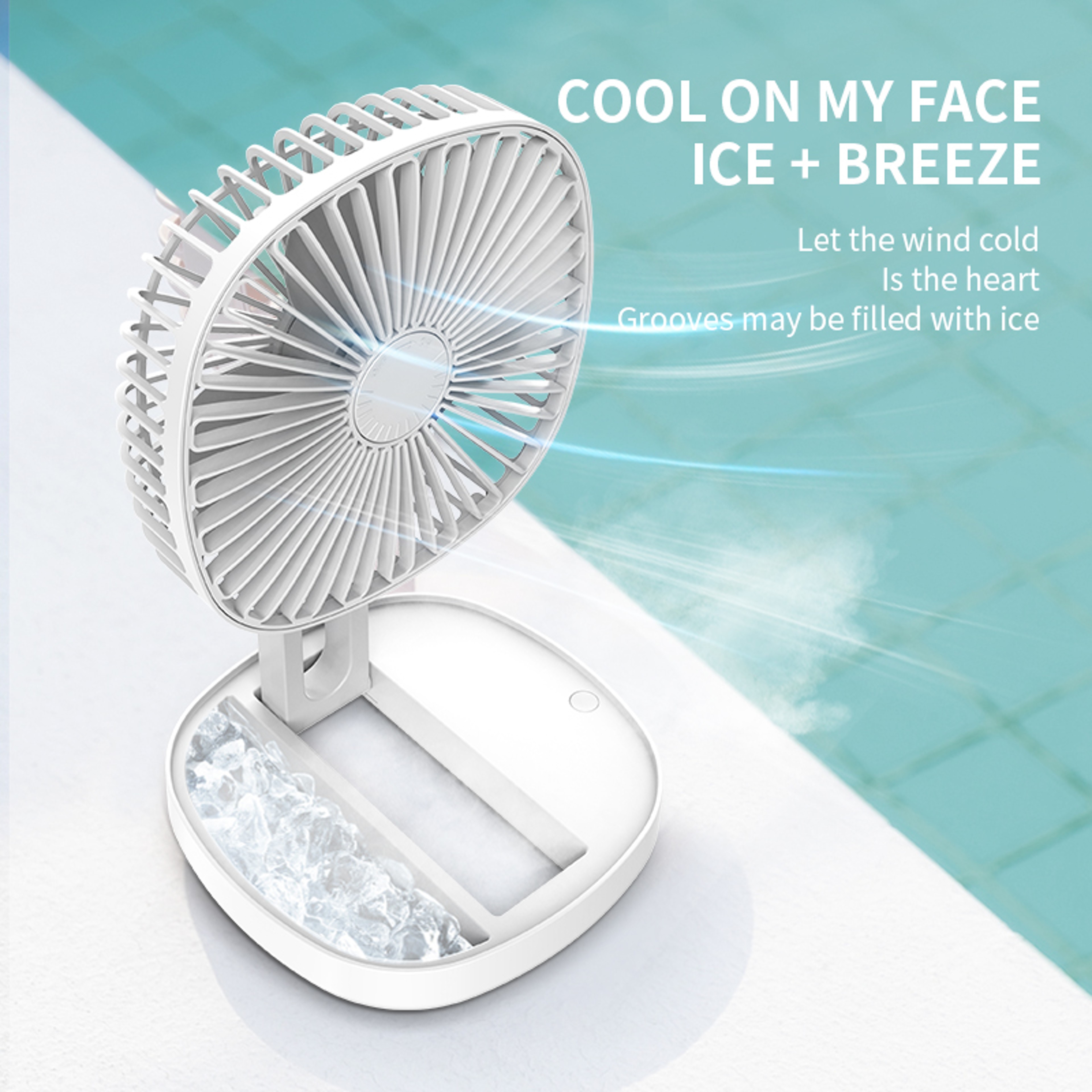 Foldable Rechargeable Desk Fan With Wall Mount And Adjustable Airflow 2