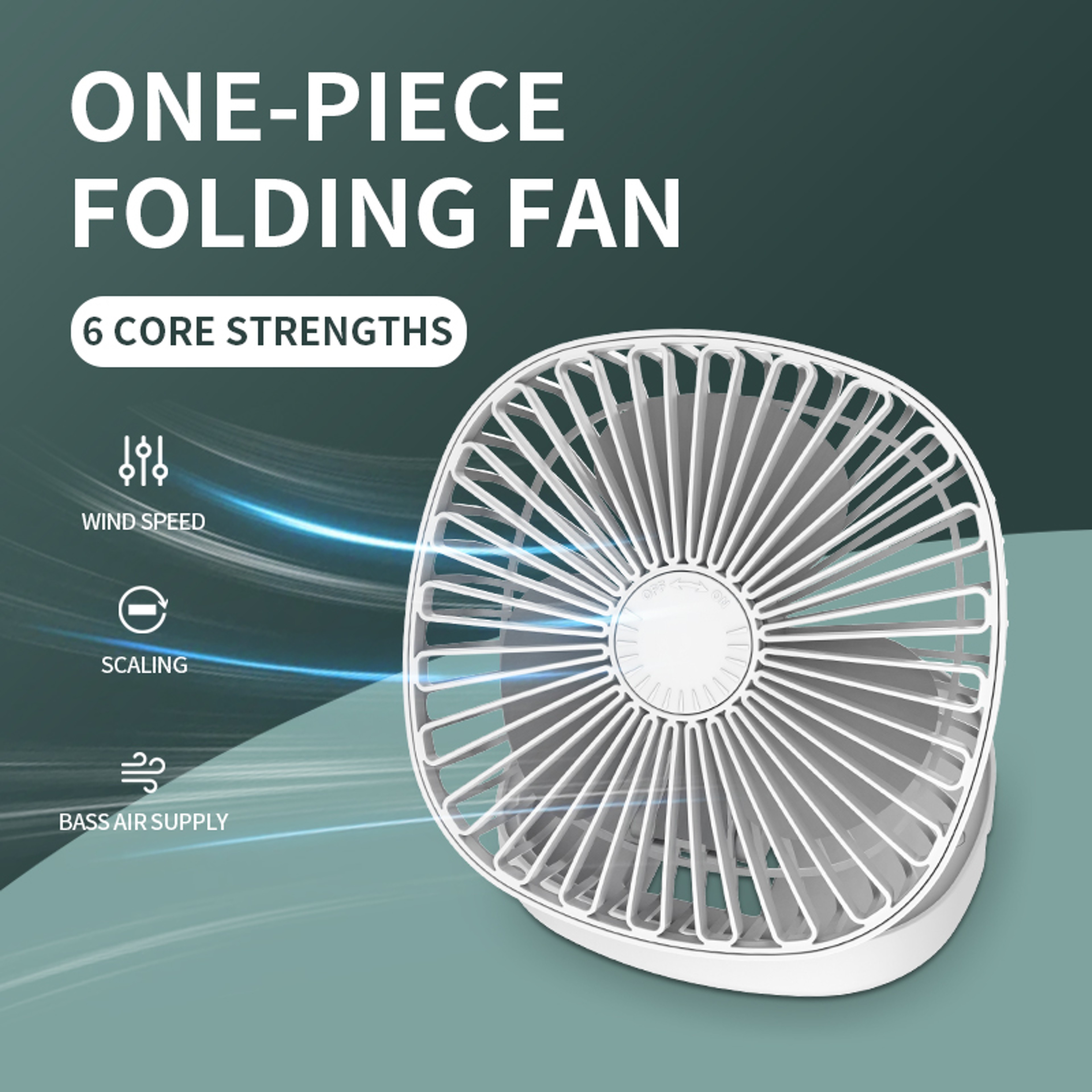 Foldable Rechargeable Desk Fan With Wall Mount And Adjustable Airflow 3