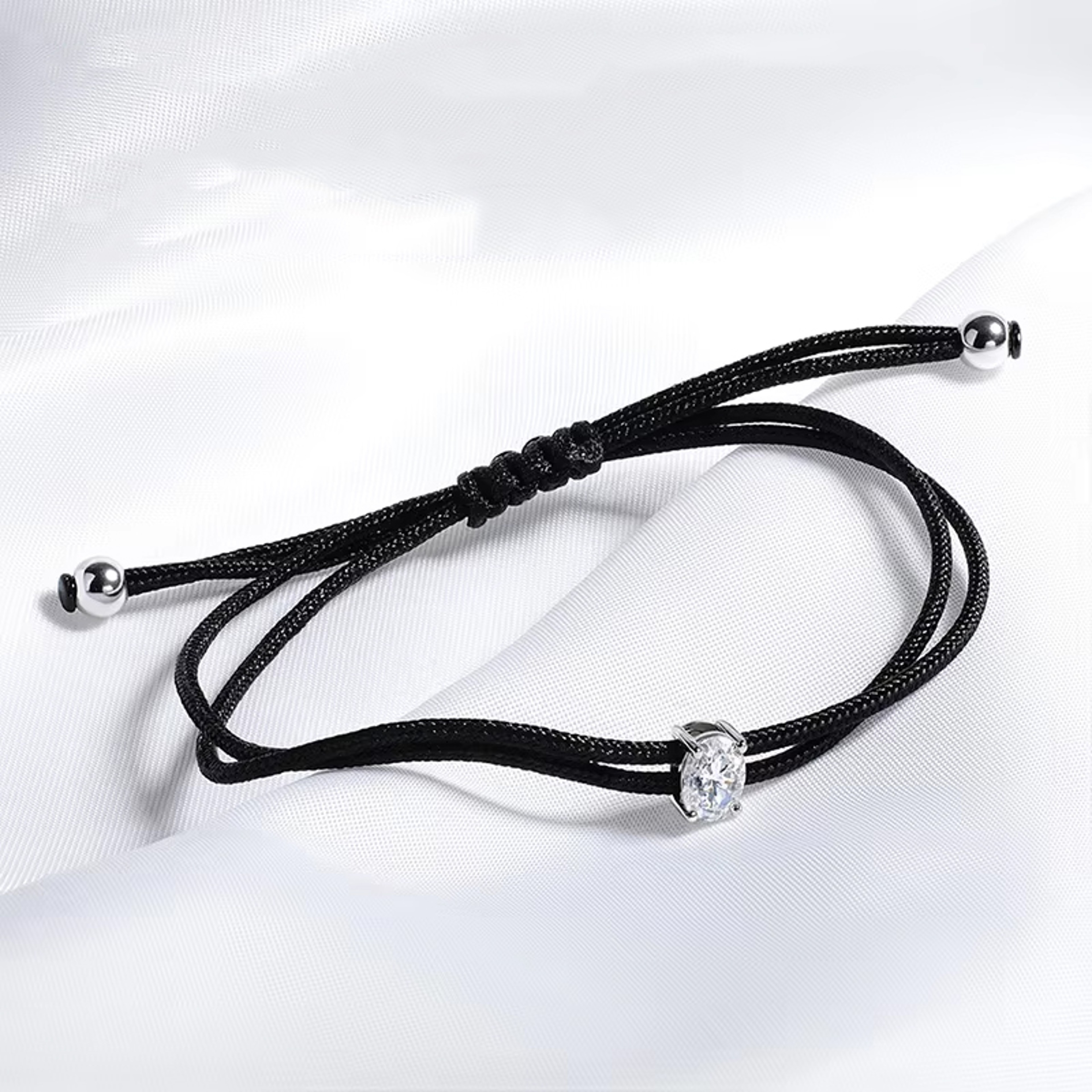 Oval Moissanite Bracelet Sterling Silver Braided Rope Chain For Women 1