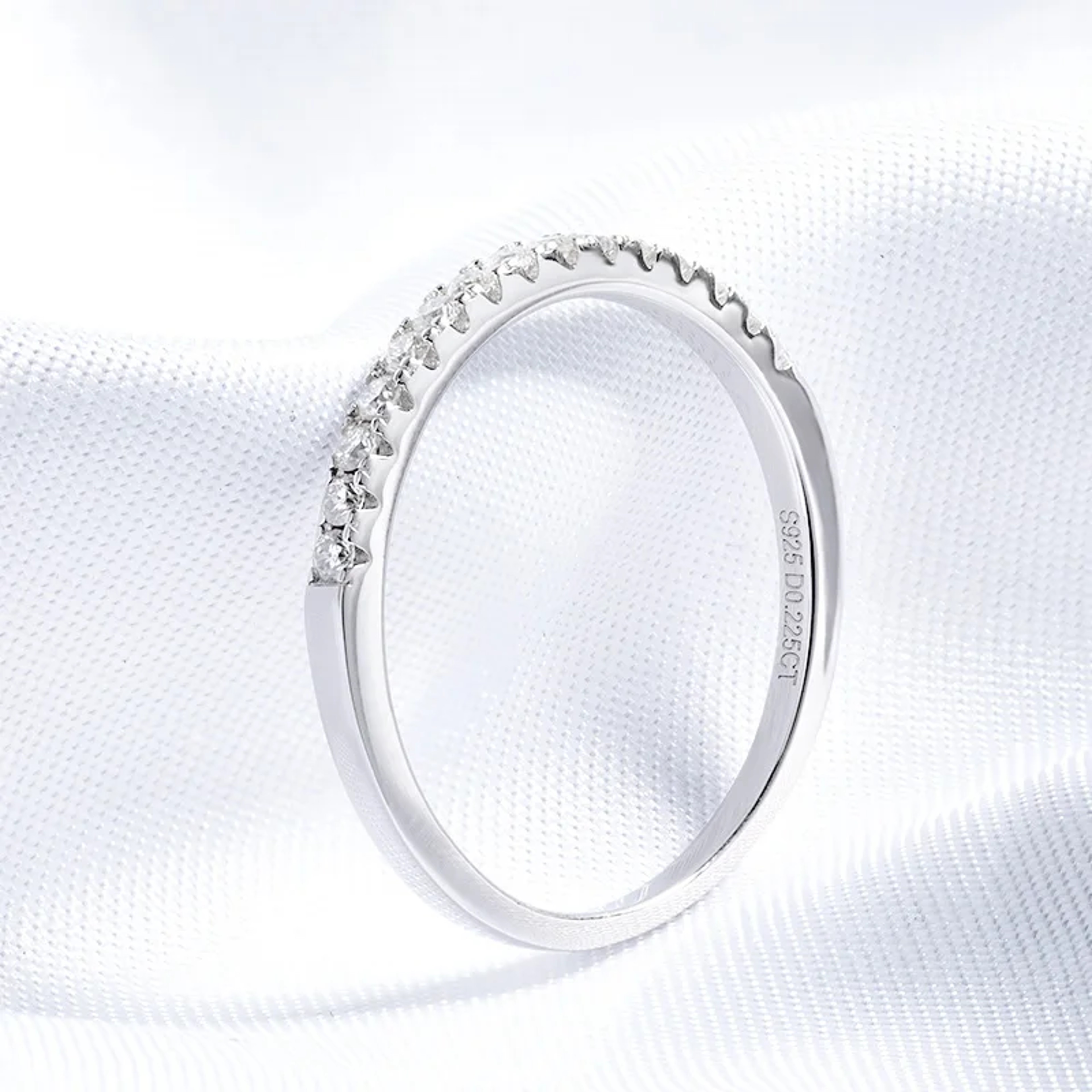 Moissanite Crown Wedding Band Sterling Silver Ring For Women 2