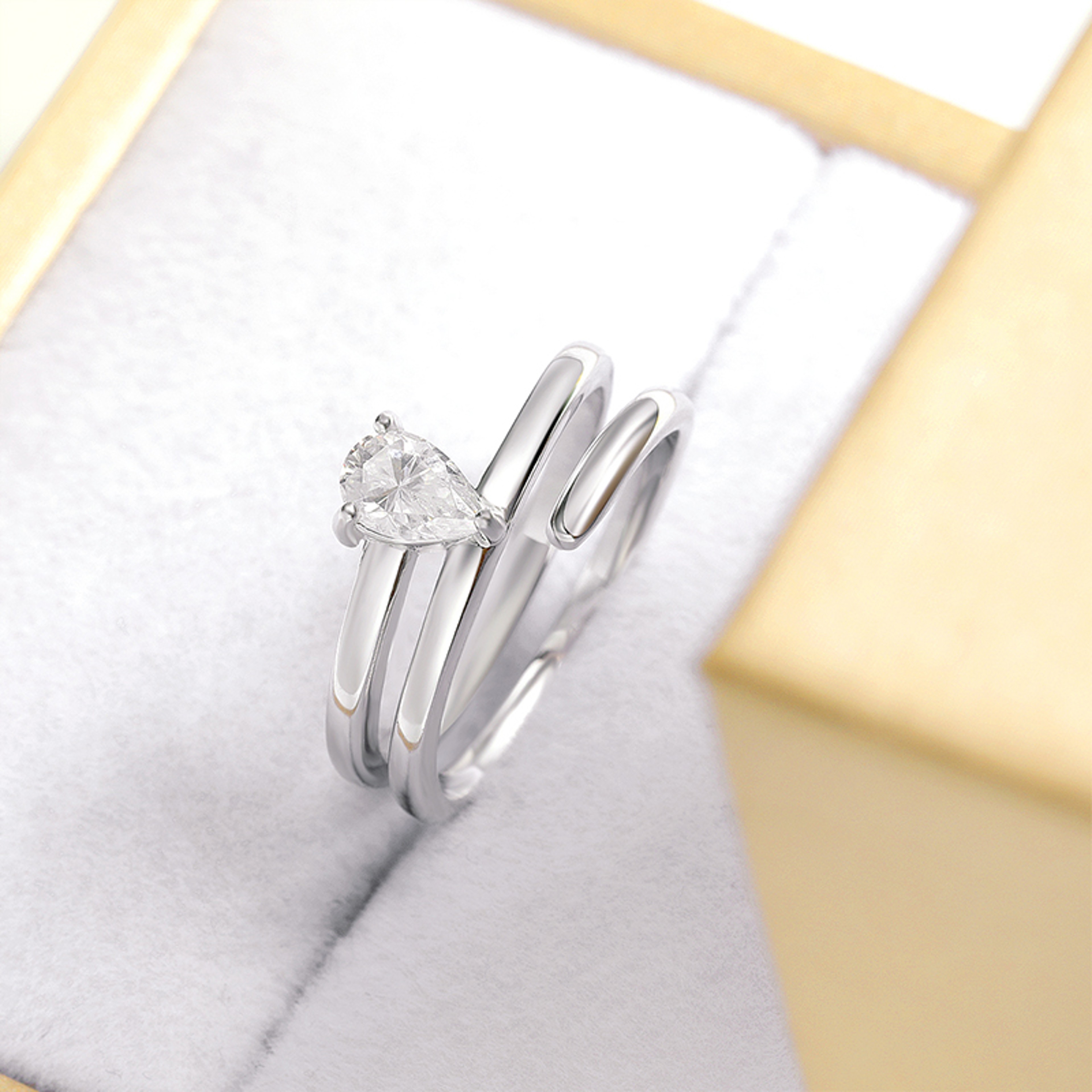 Moissanite Solitaire Ring Sterling Silver Engagement Ring 5